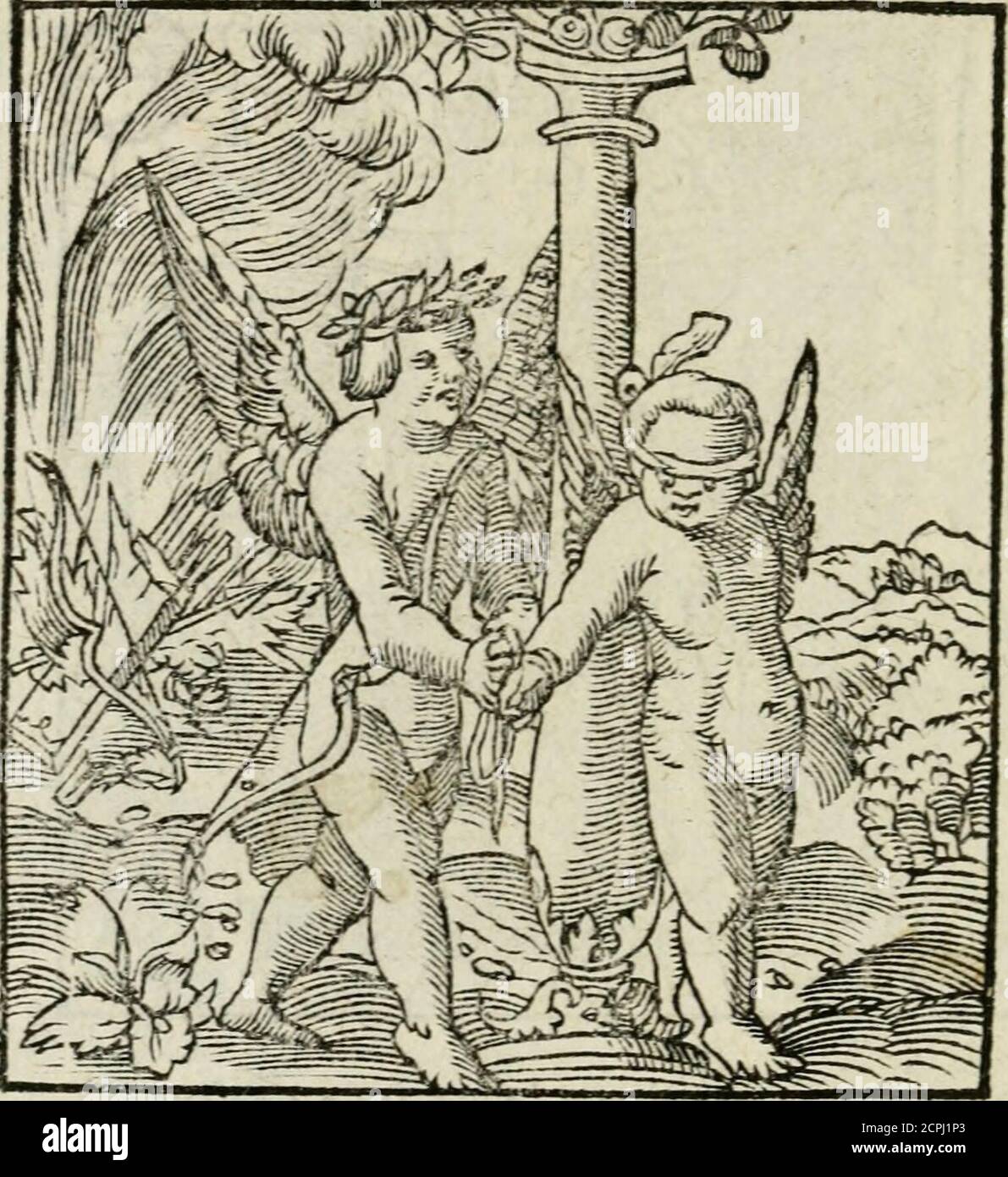 . Andreae Alciati emblematvm libellvs . immerfui fkdijs dicundo CT iure tcritus, et ymxmui libcllio.Heliodoran am^t^ quantum ncc Thracm<^AAM Vrinccs fororis pcUiccm.Vaada^Uada alio fuppra^Autis utis utis«§ AV.u.u.u.u.u.c.u.u.u.u.u.u.u.c.u.u.u.u.it.it.it.it.it.it.it.it.u.it.it.it.it.it.it.u.it.it.it.£ Aligcrum aligero^; inimcum pinxit AmoriArcu arcum^atq; igru:s igrie dormns Nemejisi YT qu£ alijs fccit patatur^at hic puer olmIntrepidus gejhns tela mifcr lachrymat, TCR f^inq;matus Mignis, mibliberis, MIBLIBERIS, MINQ. 77 V/5 amom. Foto Stock