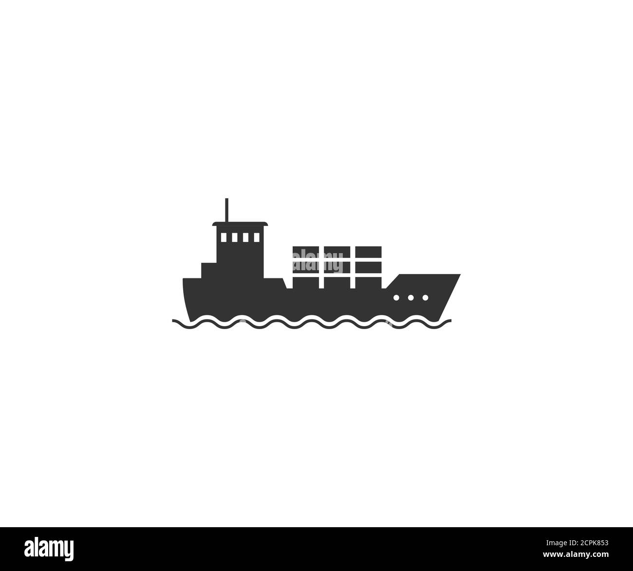 Icona mare, nave, spedizione. Illustrazione vettoriale, design piatto. Illustrazione Vettoriale