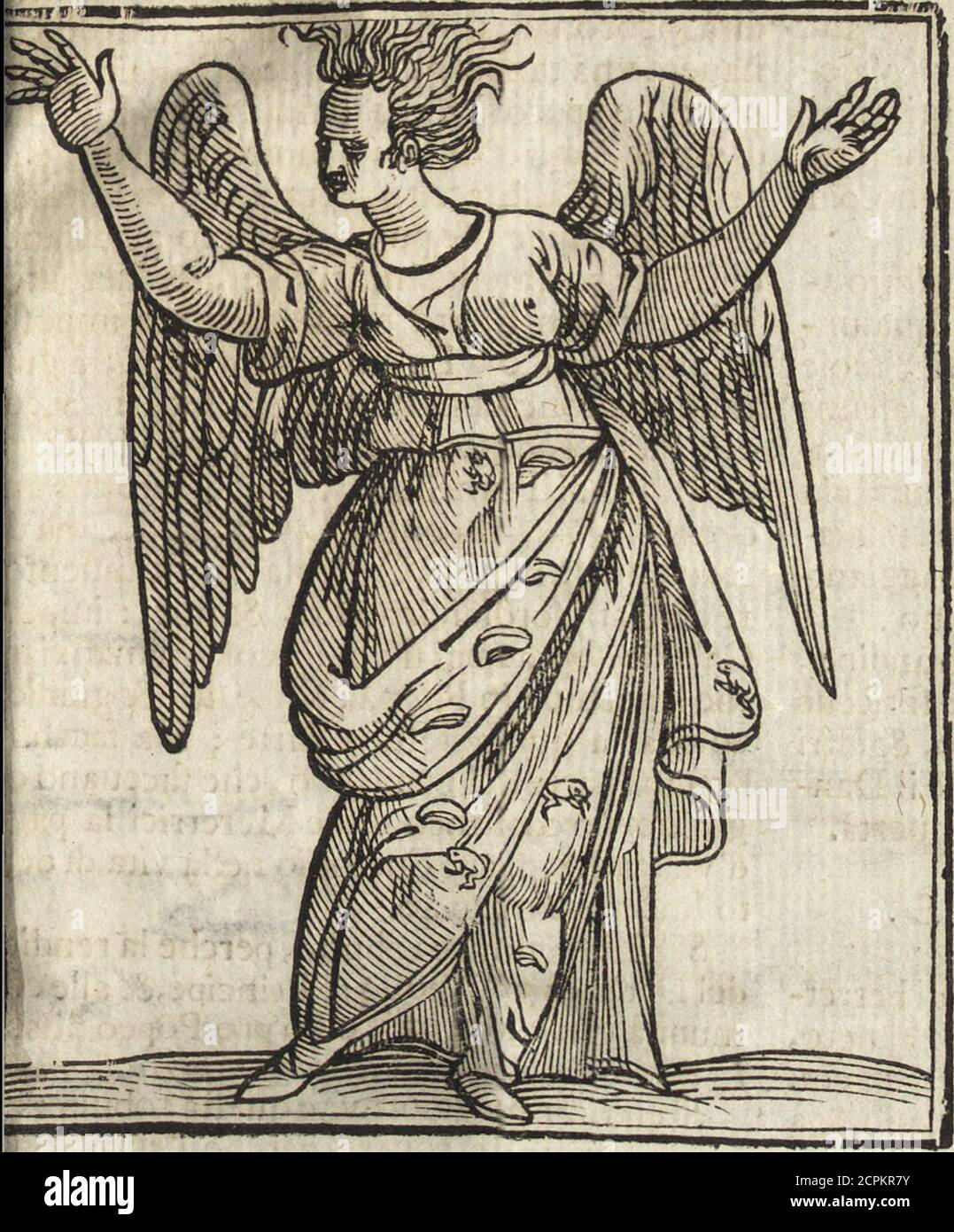 . Iconologia di Cesare Ripa perugino, caualier de' santi Mauriziano & Lazaro. Divisa in tre libri, ne i quali si esprimono varie imagini di virtù, vitij, passioni umane, affetti, atti, disciplina, umani, elementi, corpi celesti, proincie d'Italia, fiumi, & altre materie infinite vtili ad ogni stato di persone. cav. Sigg. Dal. Ampliata Io. Zaratino Castellini romano in questa vltima edition di imagini & discorsi, con indici copiosi, & ricorretta . a fianchi, e miri vnincendio di cjfe , e occifion di fanciulli inuolti nel prPriprio fangue. La Crudelta e vna doppia animazione,cIFagioire delle calami Foto Stock