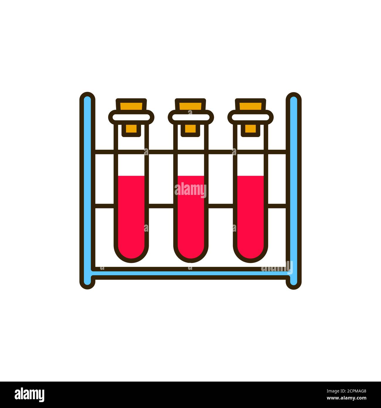 Icona della linea a colori del test immunologico del sangue. Concetto medico e scientifico. Diagnostica di laboratorio. Pittogramma per Web, app mobile, promo. Progettazione UI UX Illustrazione Vettoriale