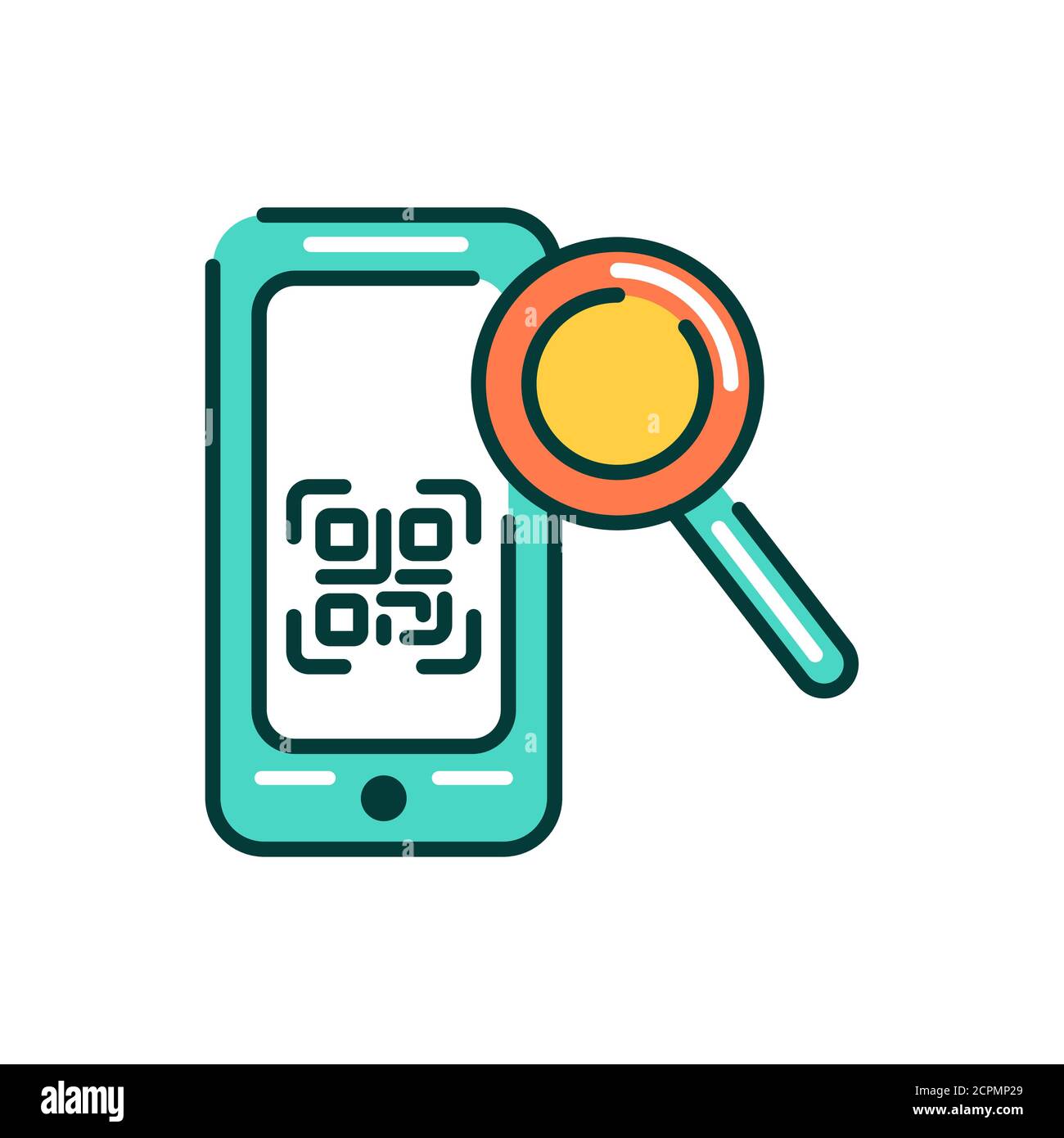 Applicazione scanner QR mobile nell'icona della linea a colori dello  smartphone. Pittogramma per pagina web, app mobile, promo. Elemento di  progettazione GUI UI UX. Tratto modificabile Immagine e Vettoriale - Alamy