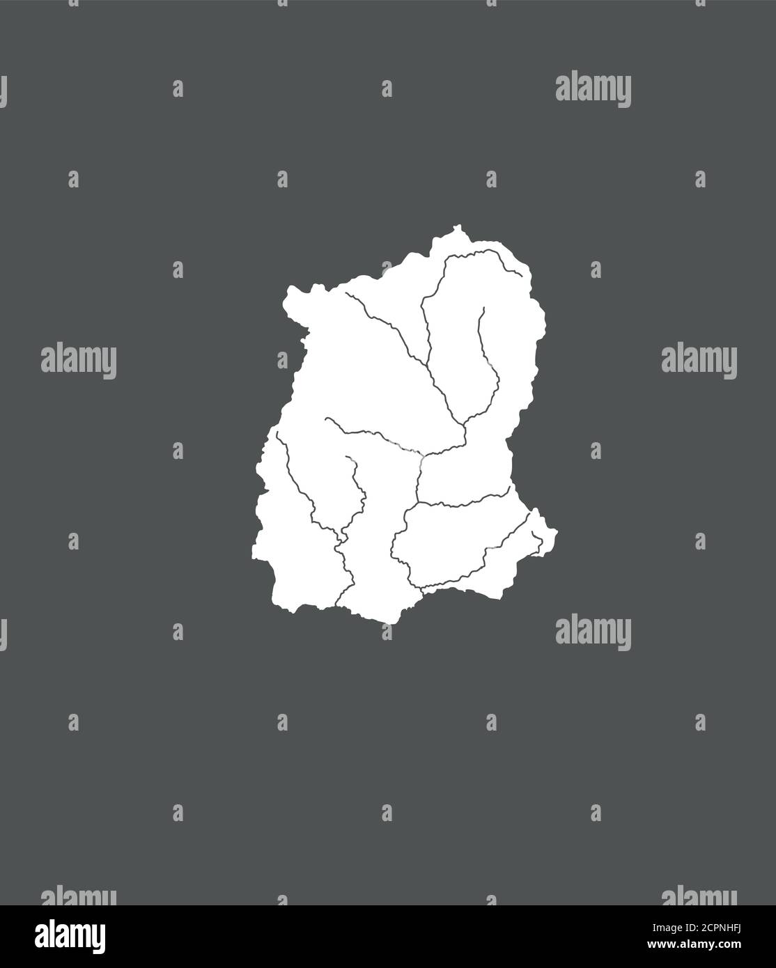 Stati dell'India - mappa di Sikkim. Fatto a mano. Fiumi e laghi sono mostrati. Guardate le mie altre immagini di serie cartografiche - sono tutte molto detaile Illustrazione Vettoriale