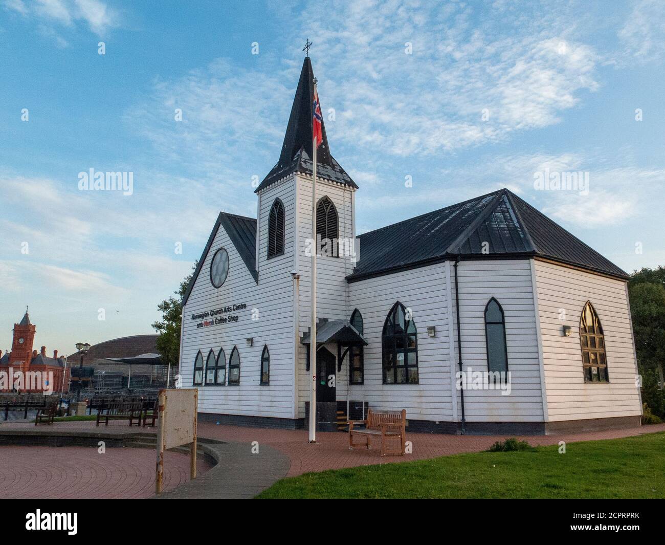 Norwegian Church and Arts Center Cardiff Bay, Cardiff, Galles del Sud Regno Unito Foto Stock