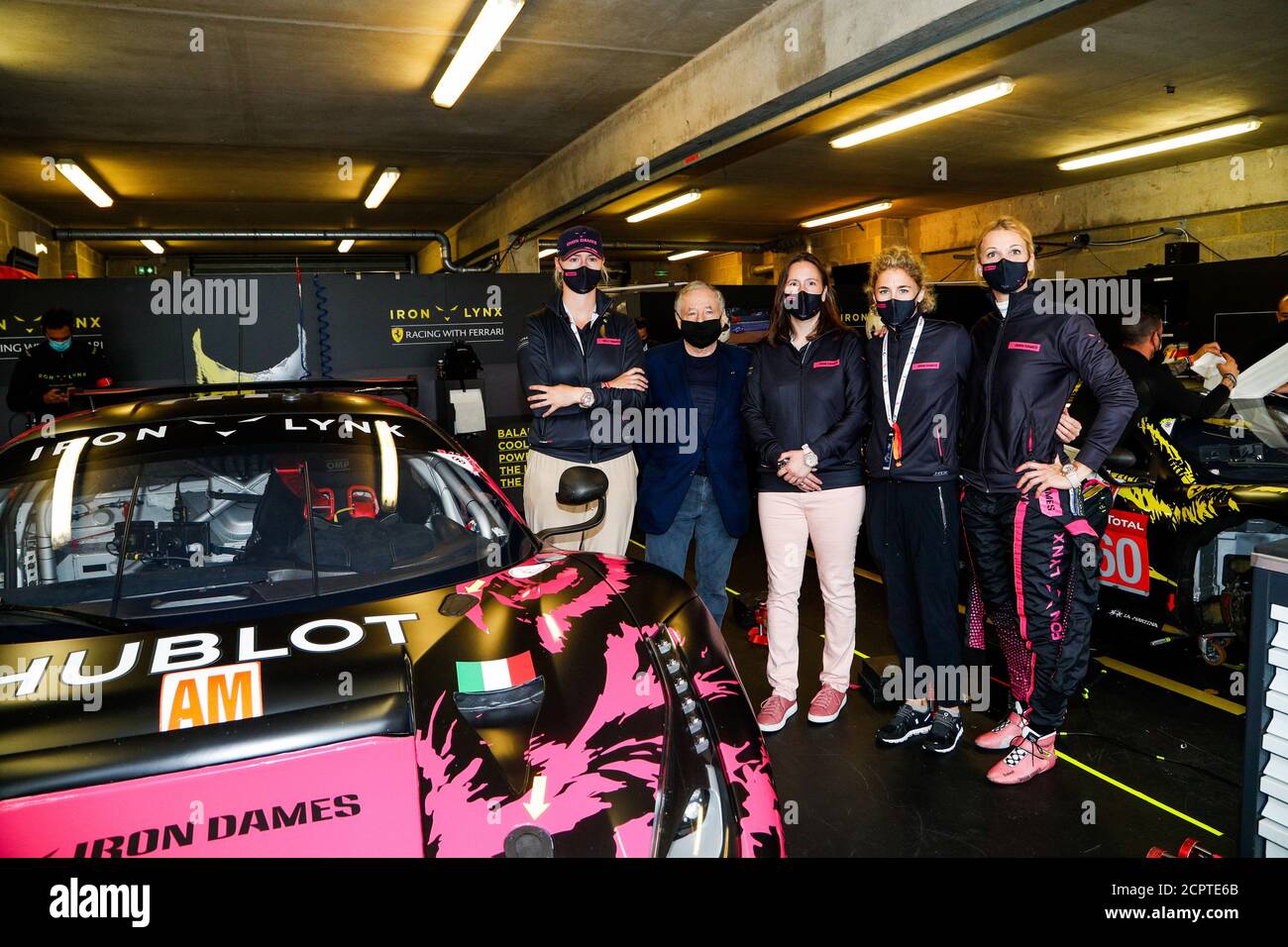 Le Mans, Francia. 19 settembre 2020. 85 Frey Rahel (swi), Gatting Michelle (dnk), Gostner Manuel (ita), Iron Lynx, Ferrari 488 GTE Evo, TODT Jean (fra), presidente della FIA durante la 2020 24 ore di le Mans, 7° round del Campionato Mondiale FIA Endurance 2019-20 sul circuito des 24 Heures du Mans, Dal 16 al 20 settembre 2020 a le Mans, Francia - Foto Frederic le Floc'h / DPPI Credit: LM/DPPI/Xavi Bonilla/Alamy Live News Foto Stock