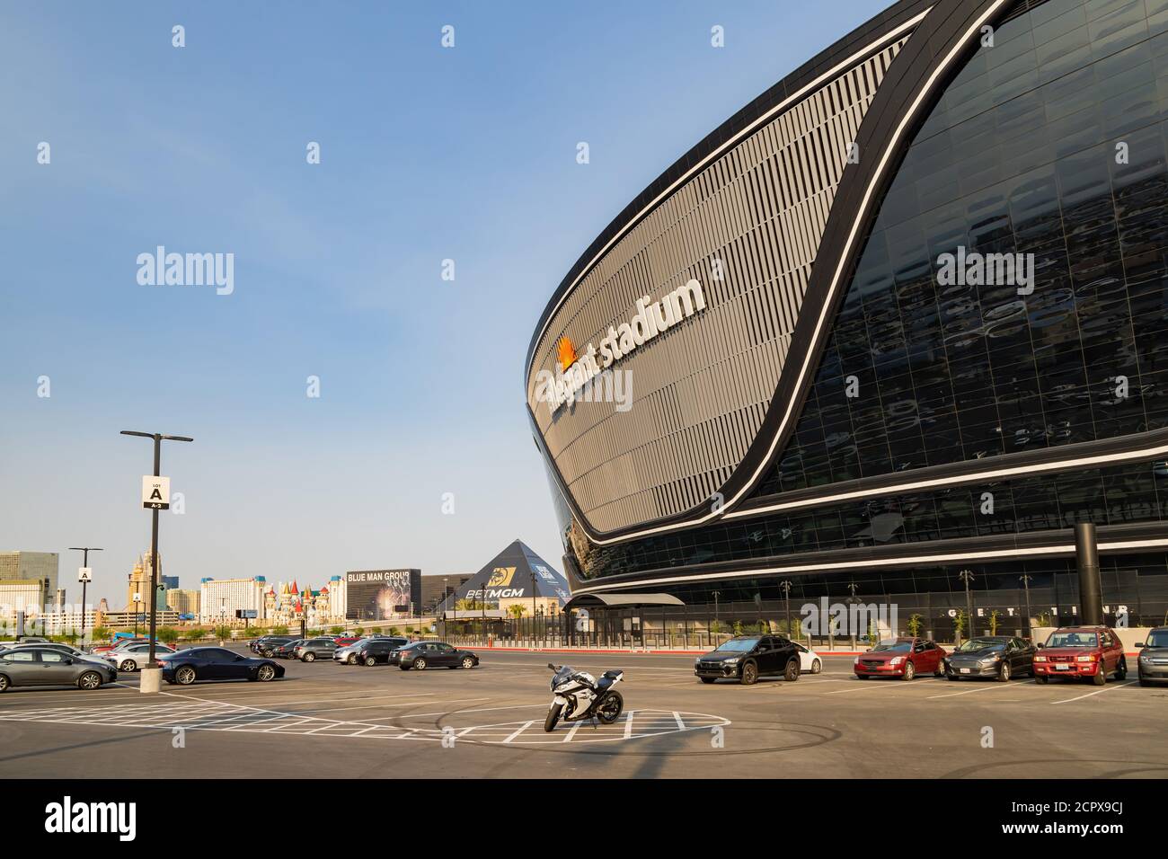 Las Vegas, 15 SETTEMBRE 2020 - Sunny vista esterna dello stadio Allegiant Foto Stock