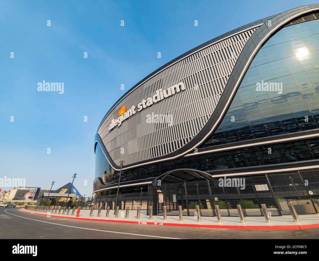 Las Vegas, 15 SETTEMBRE 2020 - Sunny vista esterna dello stadio Allegiant Foto Stock