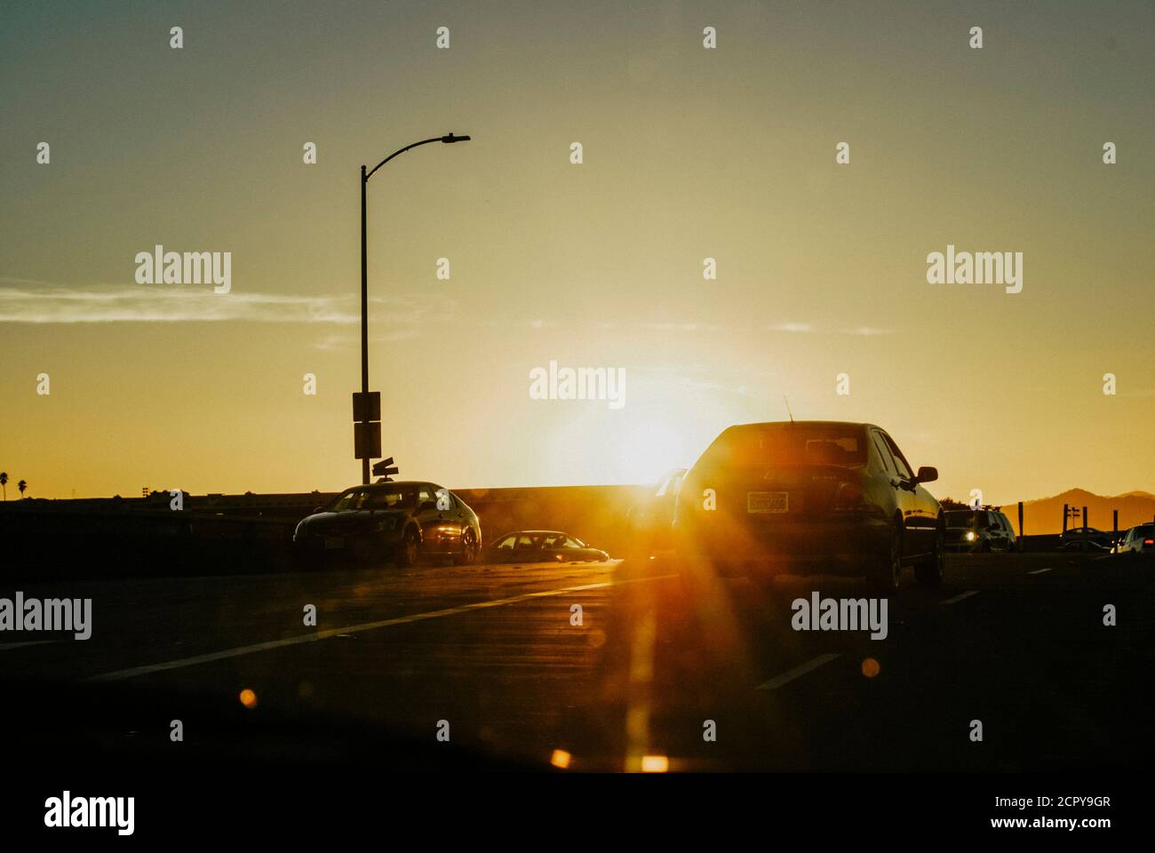 USA, California, San Francisco, tramonto sulle strade della California Foto Stock