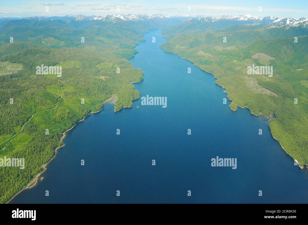 Misty Fjords National Monument vista aerea, Ketchikan Alaska Foto Stock