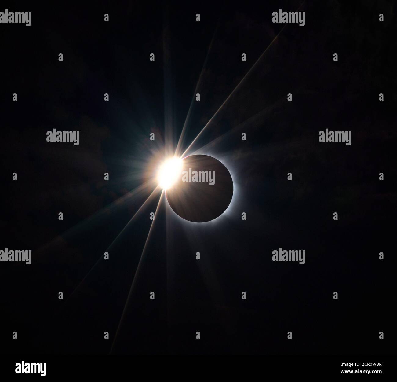 Eclissi solare, effetto anello diamante Foto Stock