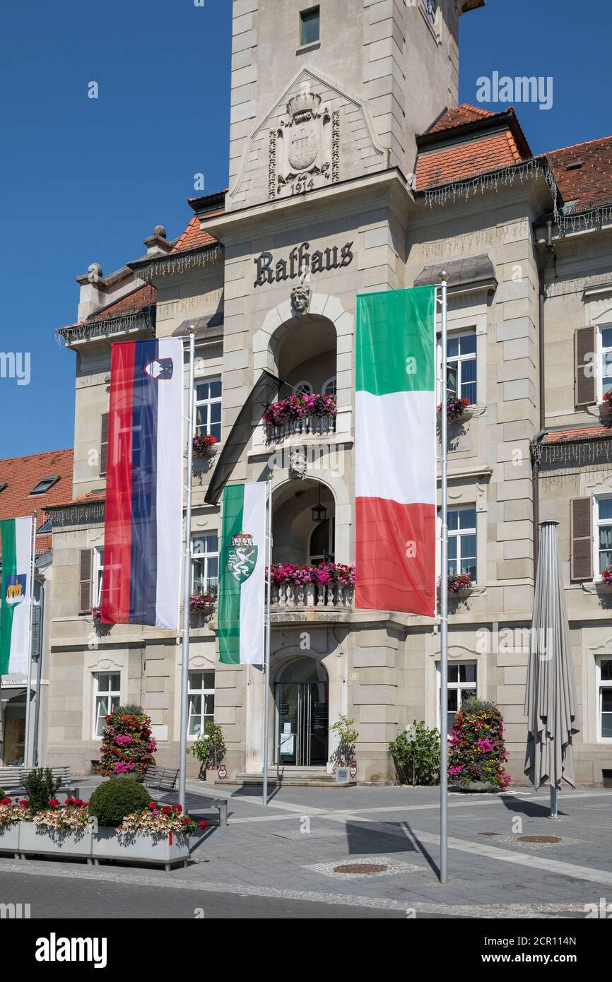 Municipio sulla piazza principale di Leibnitz, Stiria, Austria Foto Stock