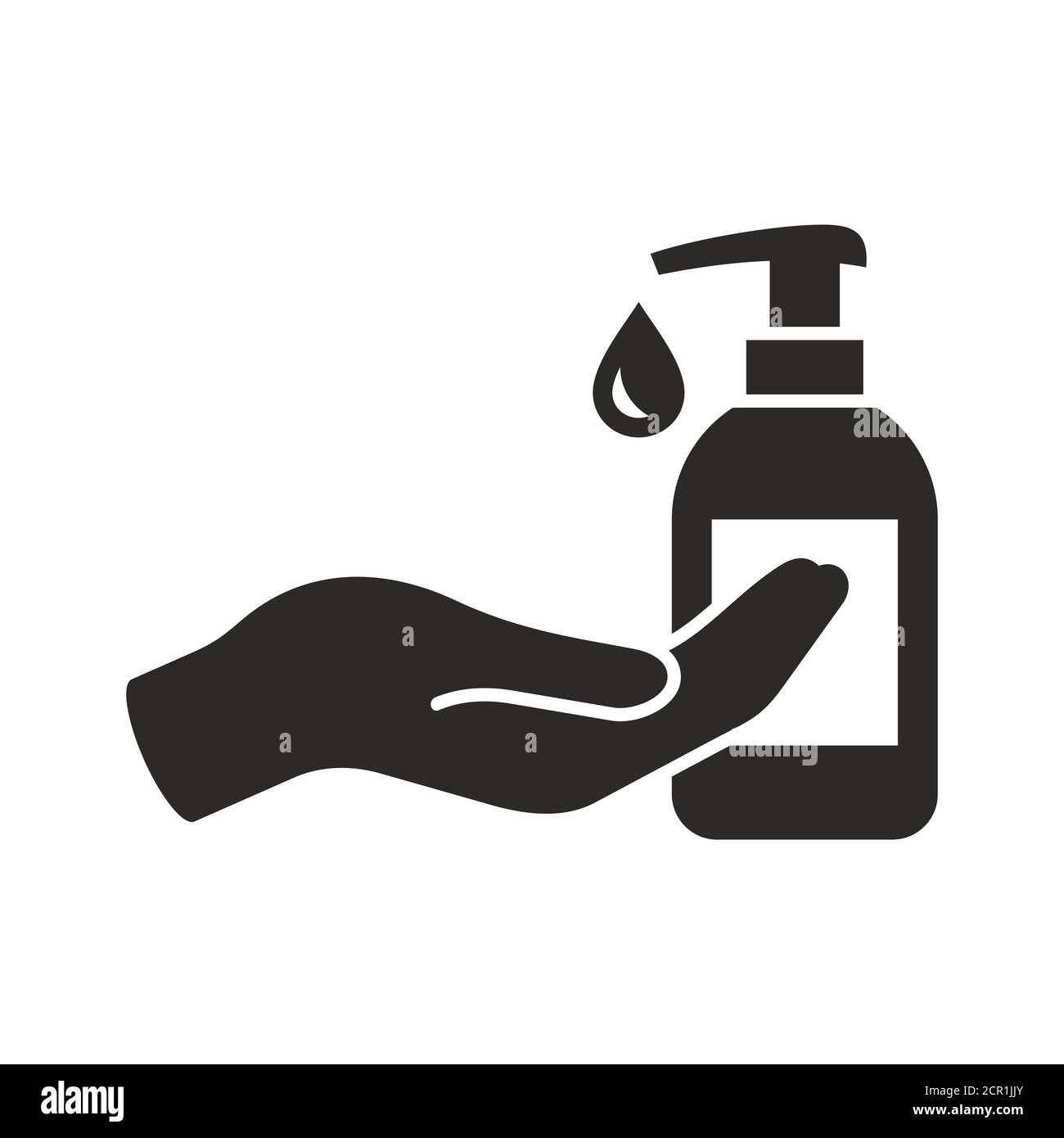 Icona del sapone per le mani. Lavaggio delle mani. Icona vettoriale isolata su sfondo bianco. Illustrazione Vettoriale