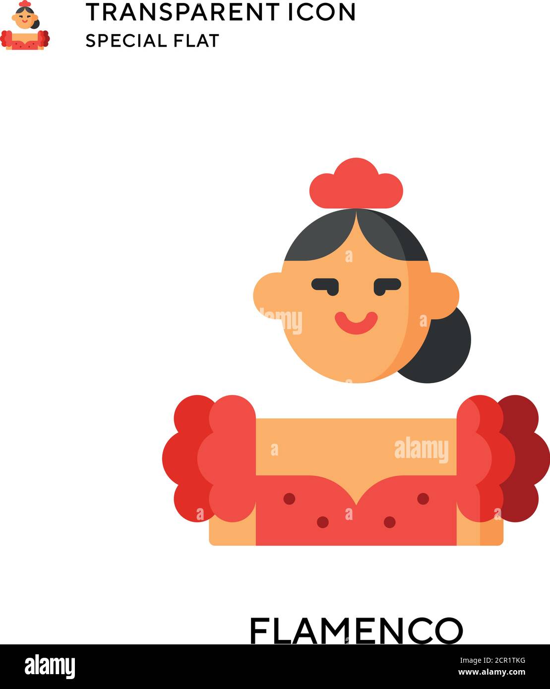 Icona vettore flamenco. Illustrazione piatta. Vettore EPS 10. Illustrazione Vettoriale