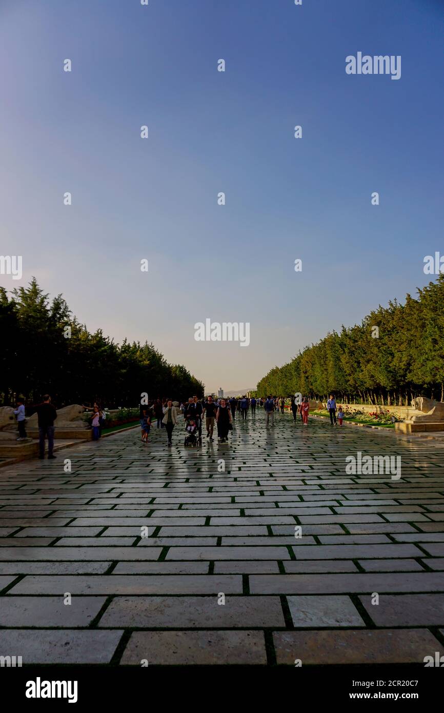 12 ottobre 2019, Ankara Turchia, Ankara Anitkabir strada leone Foto Stock