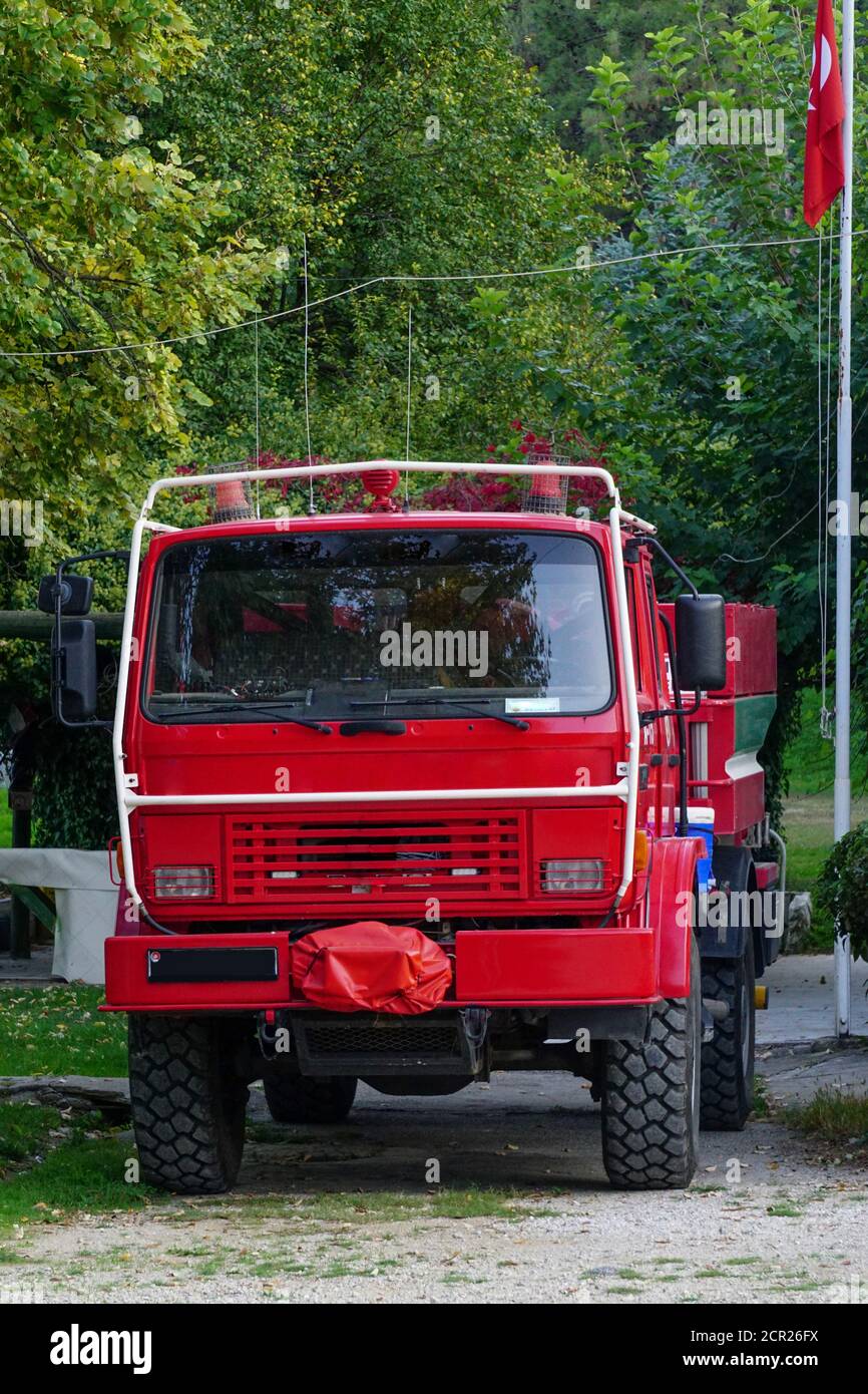 Vista verticale del motore Fiire delle specifiche offroad Foto Stock