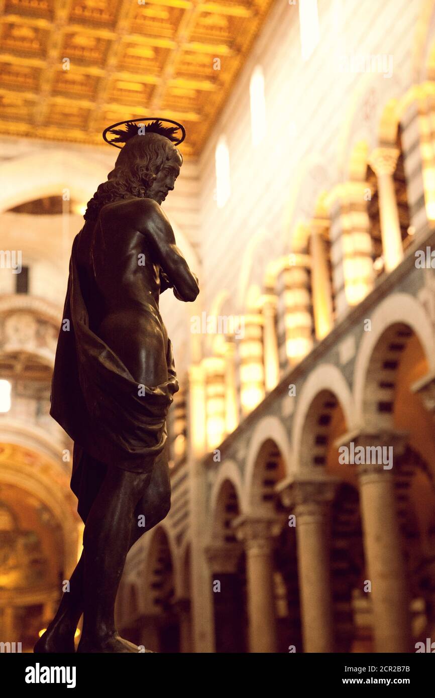 Santa Maria Assunta, scultura, cattedrale, Pisa, Toscana, Italia Foto Stock