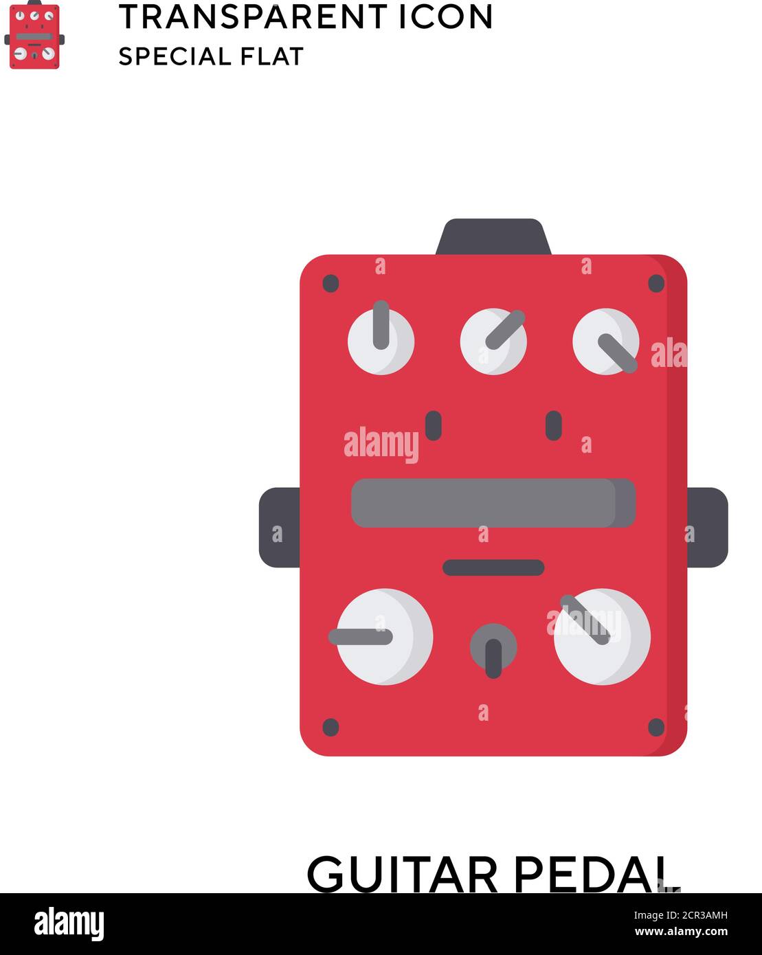 Icona del vettore del pedale della chitarra. Illustrazione piatta. Vettore EPS 10. Illustrazione Vettoriale