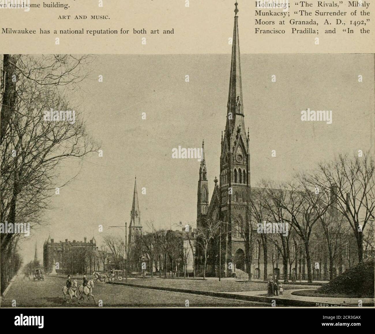 . La strada ferrovia revisione . s. CHIESE. Naturalmente una città di case si trova per essere una città di chiese e Milwaukee non fa eccezione. Ci sono 120 chiese, tra cui tutte le denominazioni più conosciute, e alcuni degli edifici e cattedrali sono molto tinestructures e ampiamente decorate e arredate. Loro. M. C. A., con quasi 1,000 membri, occupa un bel palazzo. ARTE E MUSICA. Milwaukee ha una reputazione nazionale sia per l'arte che per 36 da 49, William Powell Frith; i re Trum-peter, 56 da 67, sir John Gilbert; la Banca rotta, 51 da 38, Ludwig Bakelmann; Beatrice e Benedetto, Foto Stock