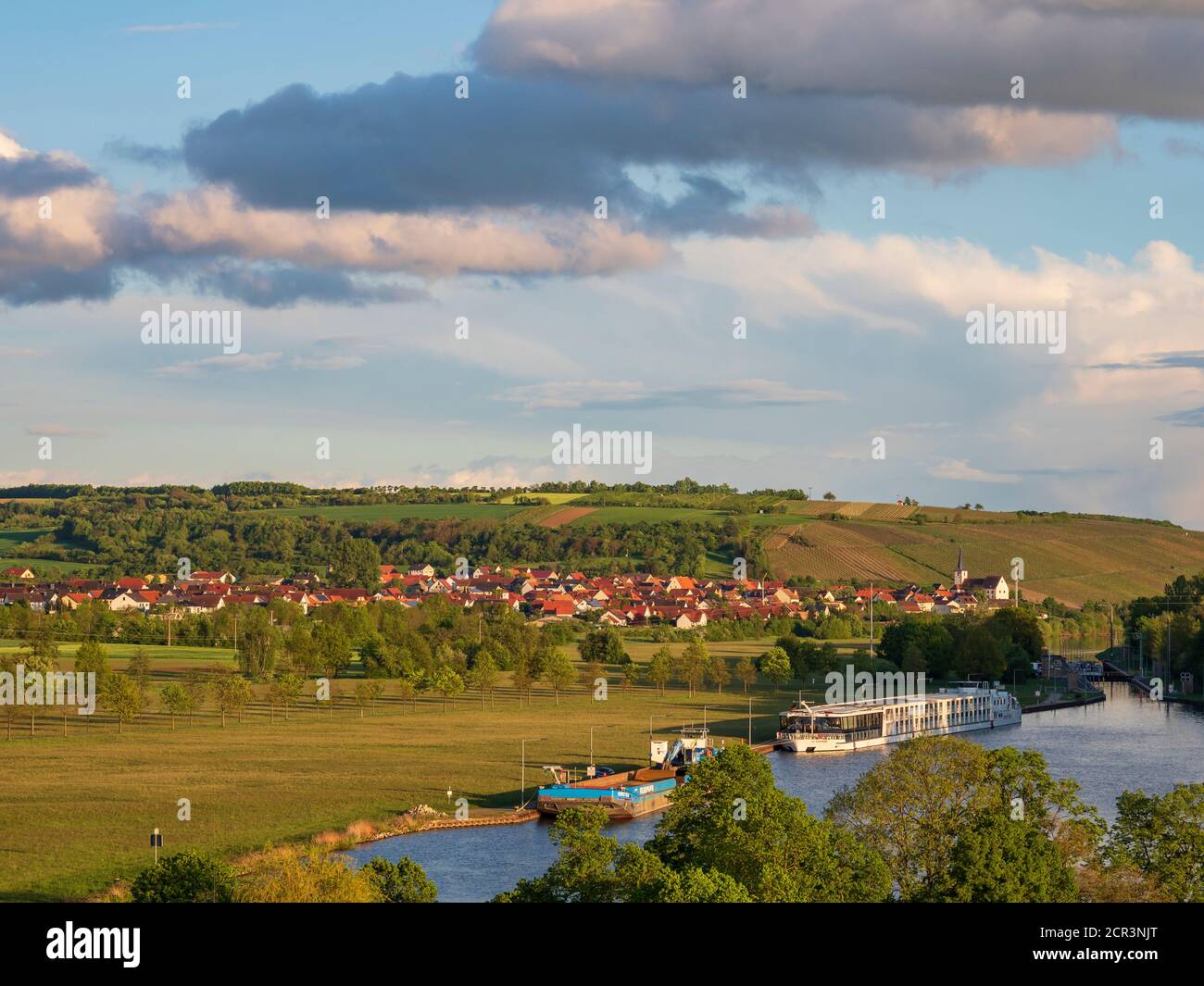 Paesaggio e vigneti vicino a Wipfeld, Schweinfurt distretto, bassa Franconia, Franconia, Baviera, Germania Foto Stock