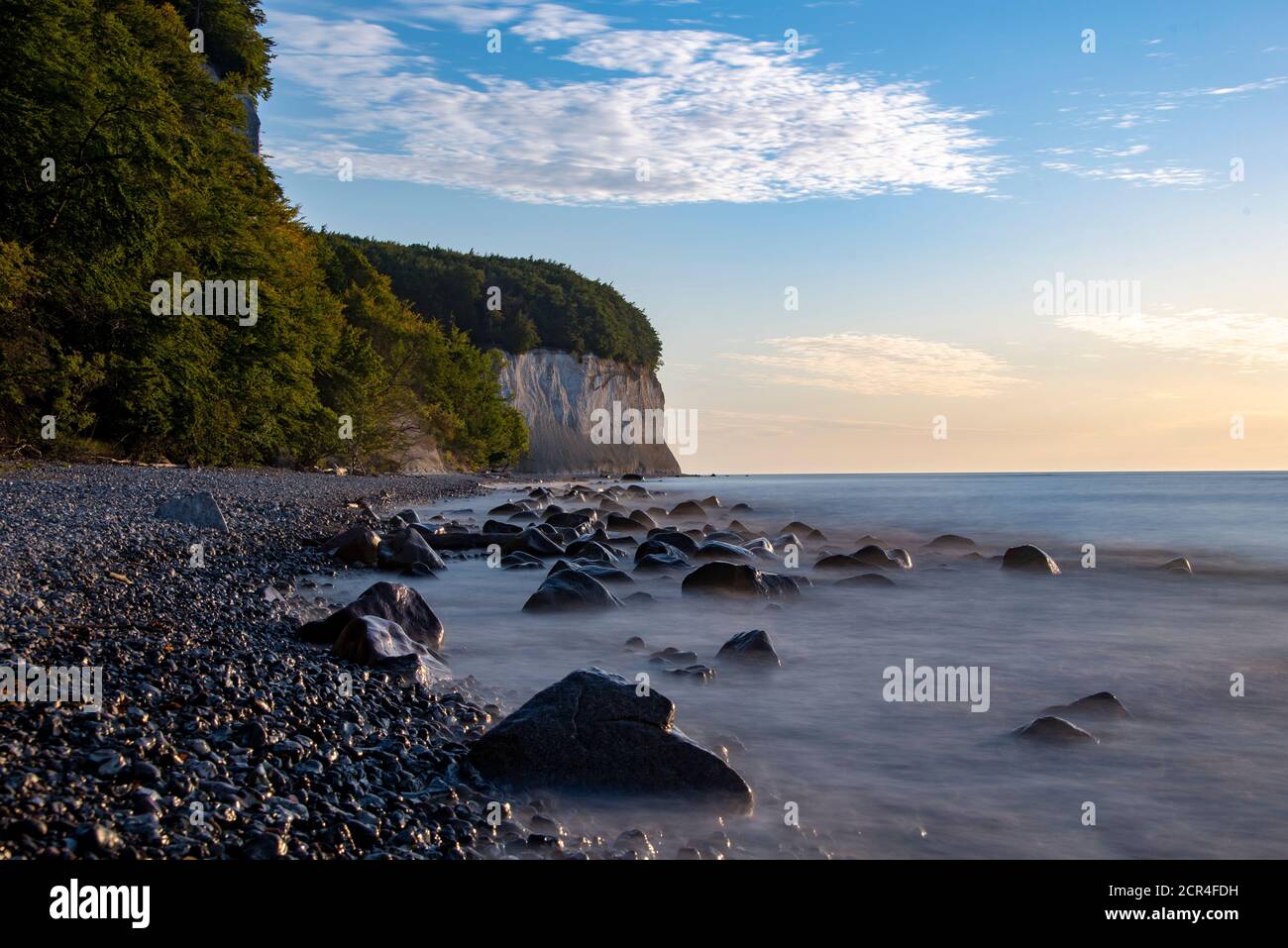 Germania, Meclemburgo-Pomerania occidentale, Sassnitz, scogliere di gesso, Wissower Klinken, Parco Nazionale di Jasmund, Sito Patrimonio dell'Umanità dell'UNESCO, Mar Baltico Foto Stock