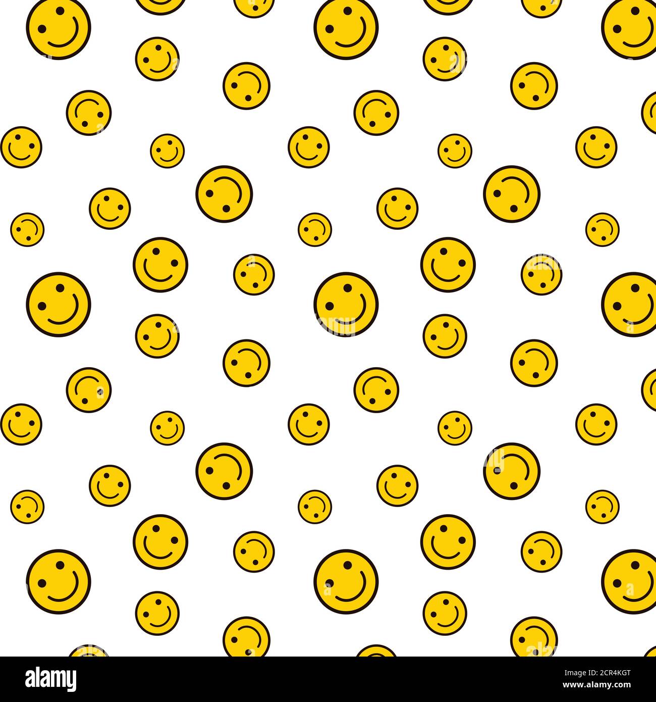 Sfondo sorriso. Modello senza giunture di icona del volto felice . Una texture emoticon sorridente. Illustrazione Vettoriale