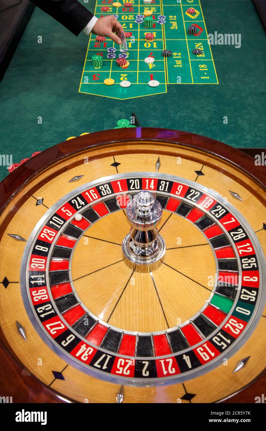 Gioco di roulette, qui in occasione dell'ima, la fiera internazionale per l'intrattenimento e distributori automatici, Düsseldorf, Nord Reno-Westphali Foto Stock