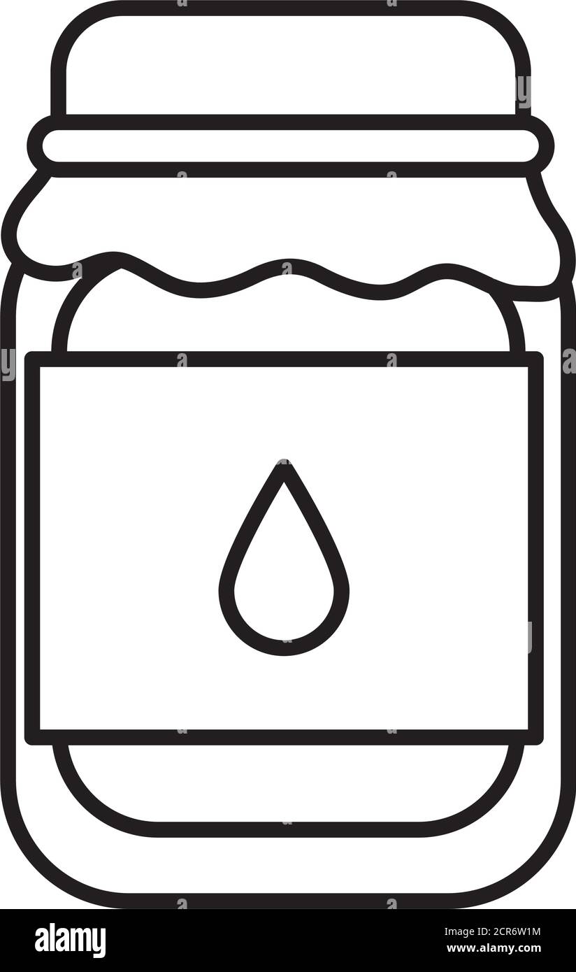 icona del vaso miele su sfondo bianco, stile linea, illustrazione vettoriale Illustrazione Vettoriale