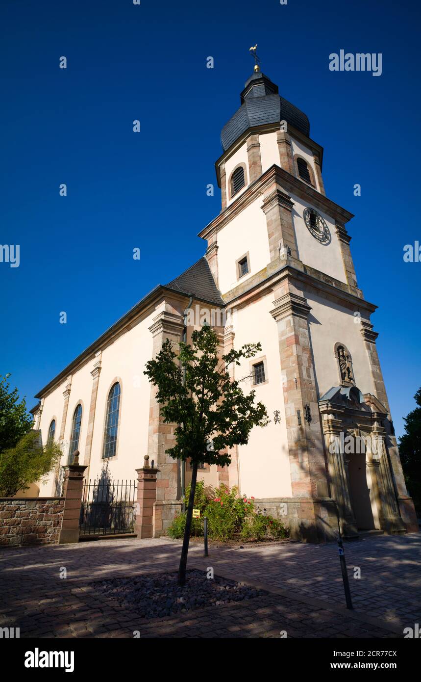 Chiesa di San Johannes Beheading, Johannesberg vicino Aschaffenburg, bassa Franconia, Baviera, Germania Foto Stock