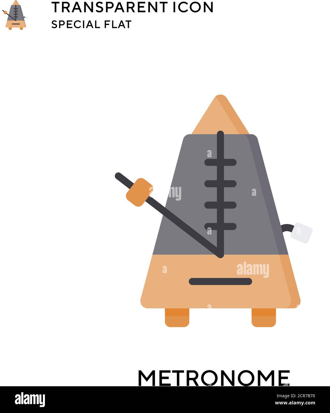 Icona del vettore metronomo. Illustrazione piatta. Vettore EPS 10. Illustrazione Vettoriale