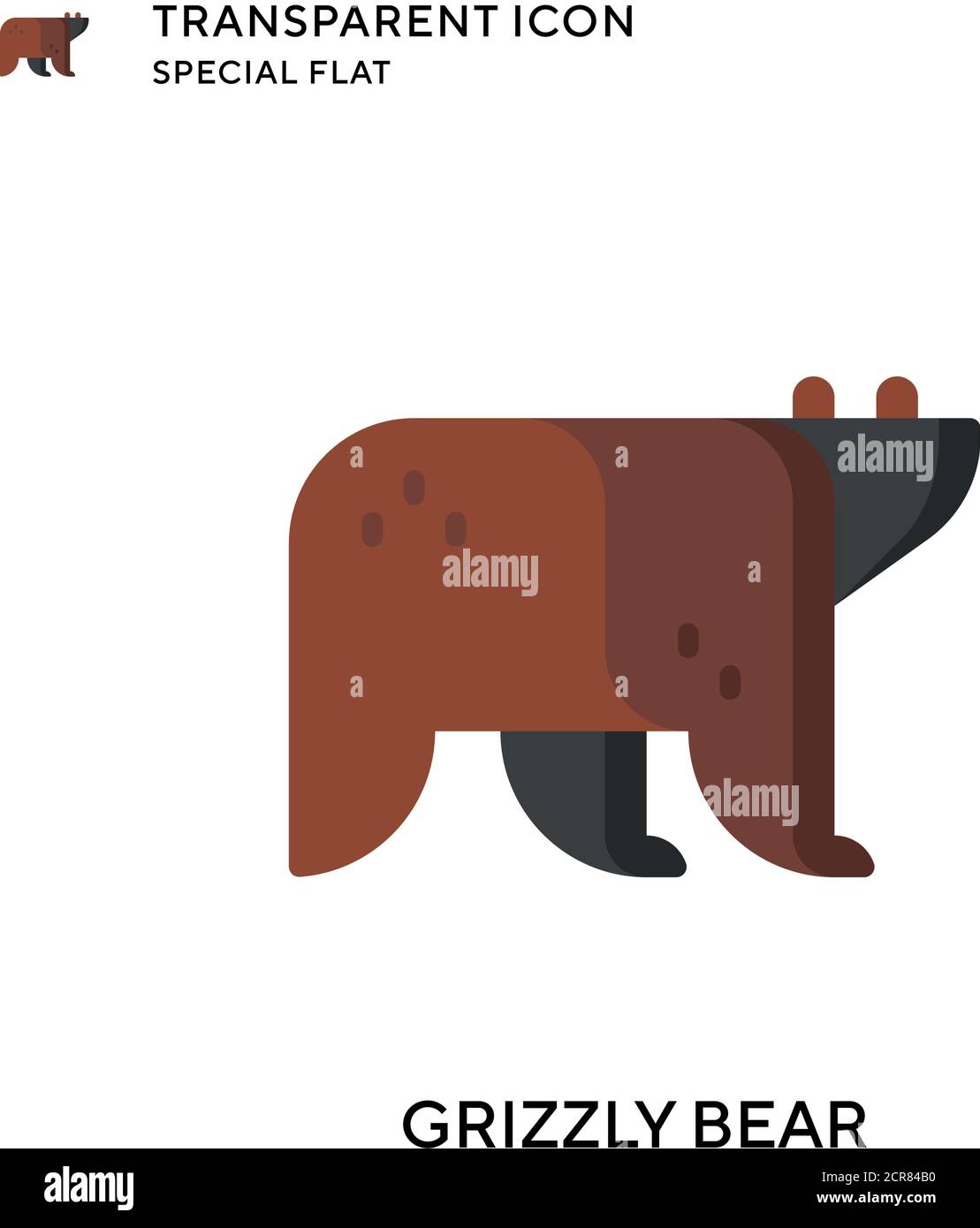 Icona vettore dell'orso grizzly. Illustrazione piatta. Vettore EPS 10. Illustrazione Vettoriale