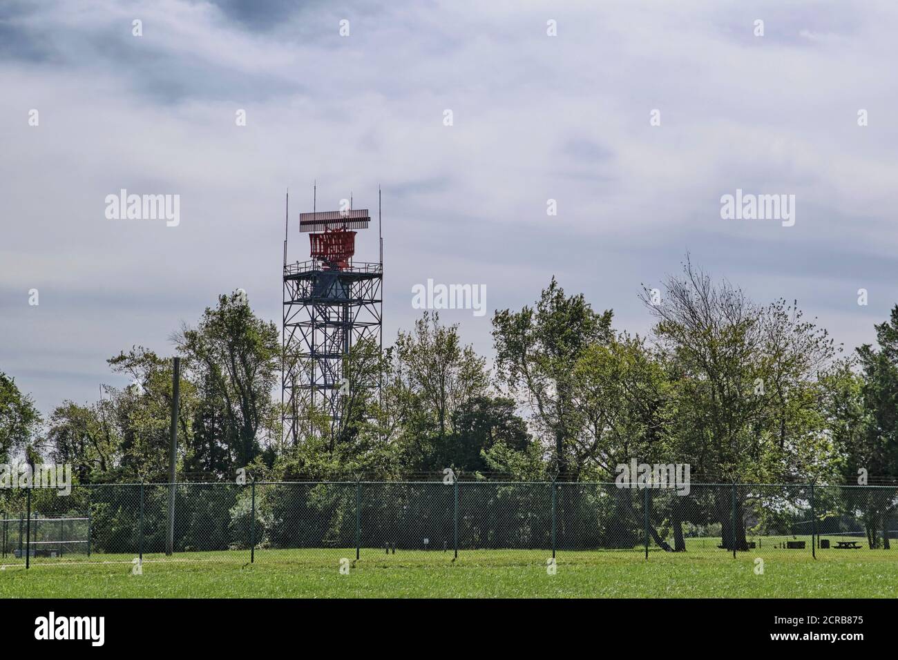 Torre radar dell'aeroporto. Air Mobility Command Museum, dover Air Force base, dover, DE. Foto Stock