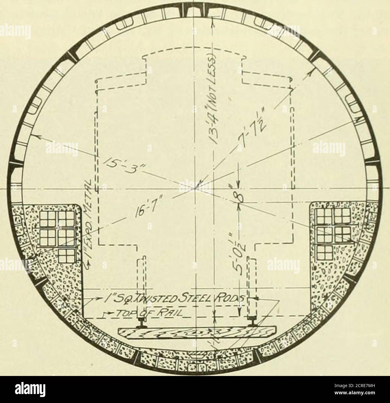 . Revisione delle ferrovie elettriche . Any, e della società di costruzione. 2. Due tunnel a binario unico sotto il fiume est in Forty-seconda strada, comunemente noto come Belmont tun-nels, Sono in fase di costruzione da New York & Long Island Rail-Road sotto quello che è noto come il vecchio franchising Steinway, sotto il quale la costruzione di tale tunnel è stato startedin 1892 e abbandonato nel settembre di quell'anno. Thesetunnels avrà un diametro interno di 15 piedi 6 pollici e una lunghezza totale di 17,000 piedi. Sono guidati dalla Degnon Contracting Company da quattro alberi, uno a Thirdavenue, uno a ciascun lato di t. Foto Stock