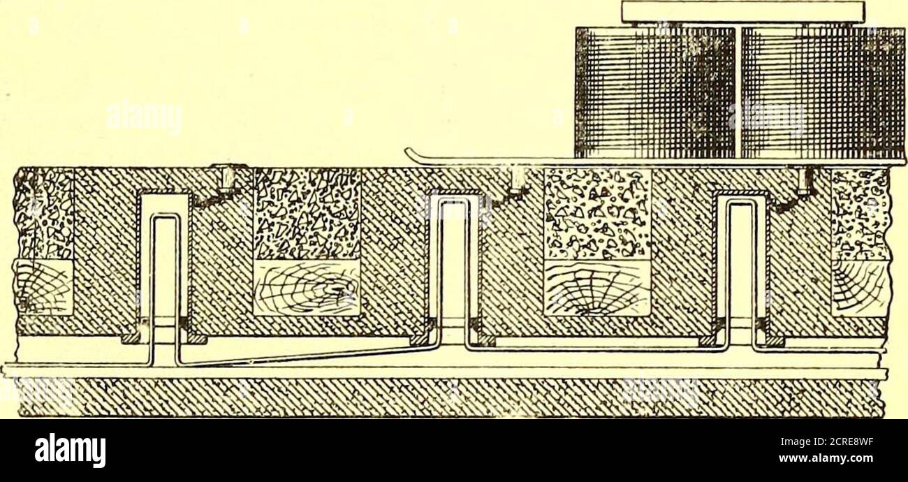 . The Street railway journal . ailway Patents [questo dipartimento è diretto da W. A. Rosenbaum, patrocinatore, 177 Times Building, New York.] BREVETTI STATUNITENSI RILASCIATI A SETTEMBRE. 10, 1901 682,165. Dispositivo di contatto per le ferrovie elettriche; W. M. Brown, Johnstown, Pa. App. Depositato 8 gennaio 1901. Un sistema di contatto a vite in cui il collegamento all'interno delle scatole di contatto è realizzato per mezzo di un magnete portato dalla vettura. 682,187. Trolley Wire Support; W. Gerard, St. Bernard, Ohio.App. Depositato il 17 gennaio 1901. Un morsetto forza il filo in una scanalatura di deflettednella clip e lo mantiene in posizione. 682,267. Dispositivo di presa per Foto Stock