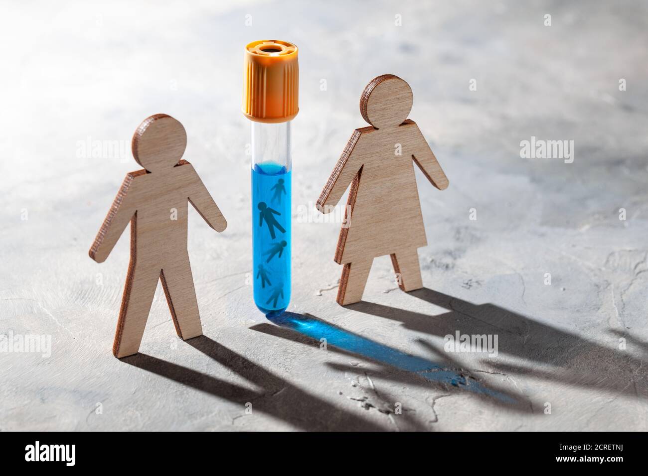 Bambino dalla provetta. Concimazione. IVF. Cambiare il DNA di un bambino futuro, bambino su ordine. Foto Stock