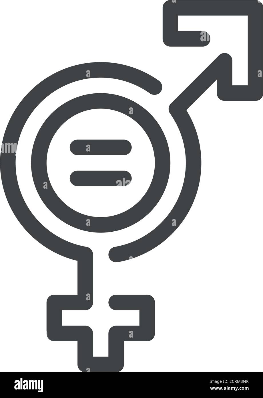 Icona a colori per l'uguaglianza di genere. Diritti della donna. Responsabilità sociale d'impresa. Obiettivi di sviluppo sostenibile. Segno di colore SDG. Pittogramma per annuncio, web Illustrazione Vettoriale
