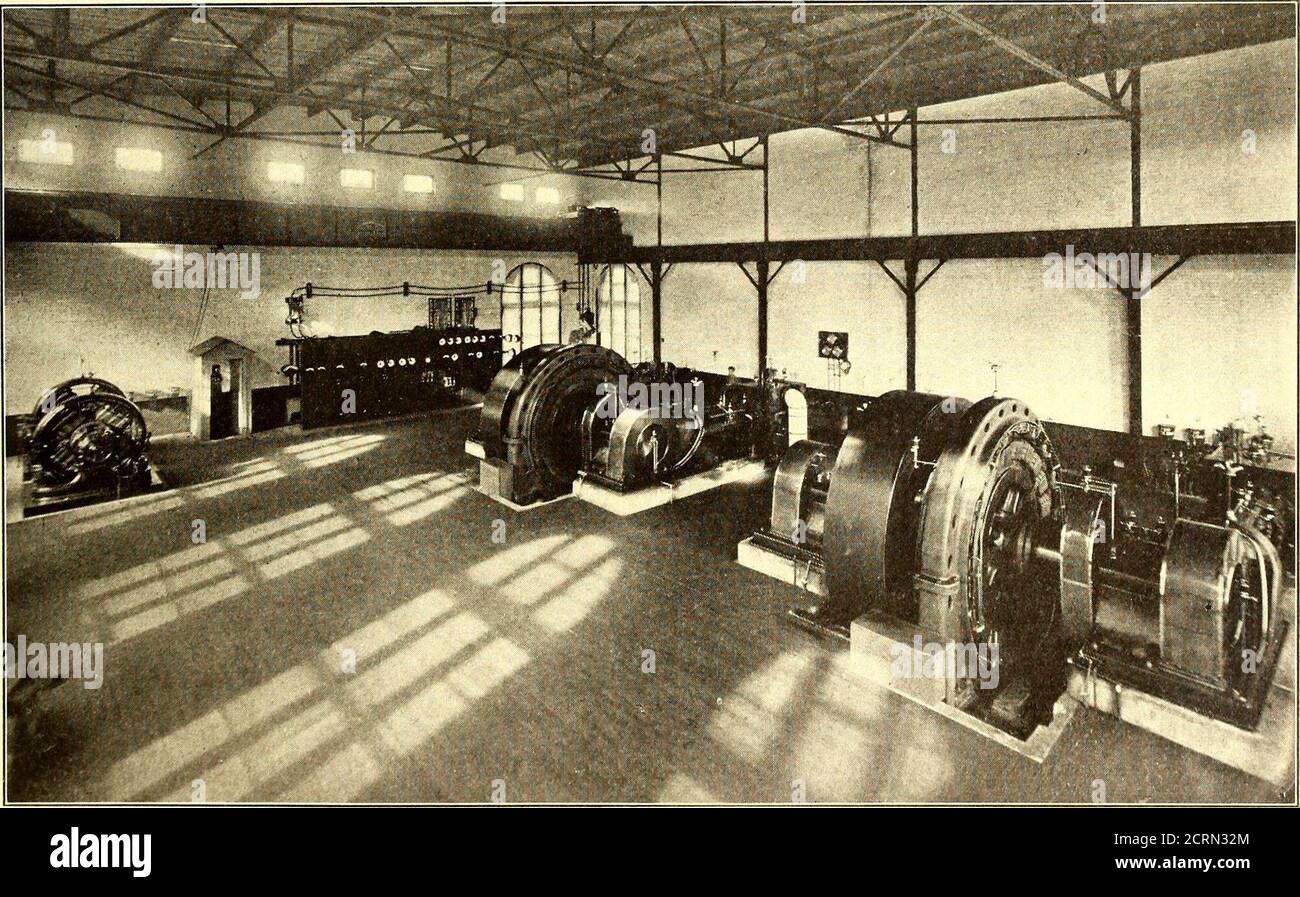 . Il giornale ferroviario di strada . CASA AUTOMOBILISTICA E NEGOZI DELLA NORTHERN ELECTRIC STREET RAILWAY CO, sottostazione è stata fornita dalla Westinghouse Electric & Manufacturing Company. CASA DELL'AUTOMOBILE la casa dell'automobile è soltanto alcune cento piedi dalla centrale elettrica e, in effetti, è riscaldata dal vapore da essa. Il. ALL'INTERNO DELLA NORTHERN ELECTRIC STREET RAILWAY COMPANYS CENTRALE ELETTRICA per fornire illuminazione per i quartieri adiacenti, e c'è anche spazio per una turbina looo-kw. Poiché l'enineroom è coperto da una gru Maris da 15 tonnellate, ci sarà una difficoltà nella realizzazione delle installazioni proposte o changesin la preda Foto Stock