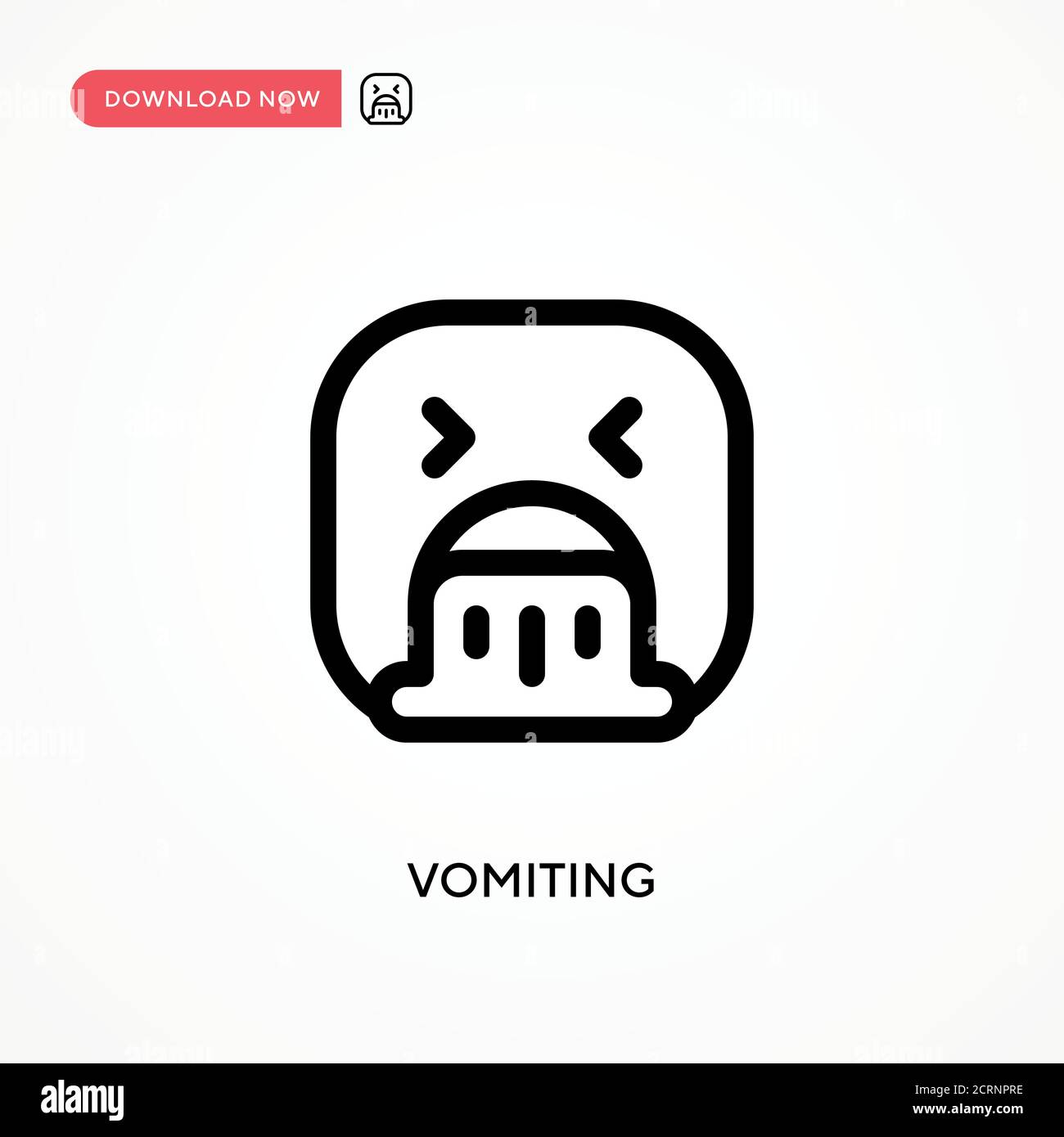 Vomito icona vettore semplice. Illustrazione vettoriale semplice e moderna per siti Web o applicazioni mobili Illustrazione Vettoriale