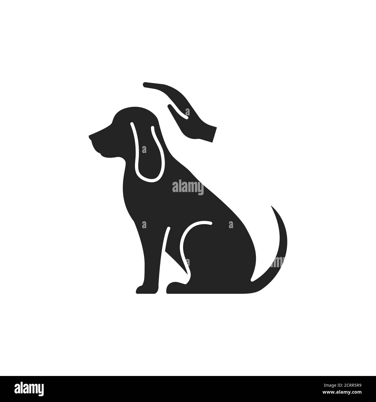 Icona glifo nero per la cura del cane. Migliorare la vita dei cani. Azioni mirate alla loro cura. Pittogramma per pagina web, app mobile, promo. PROGETTAZIONE GUI UI UX Illustrazione Vettoriale