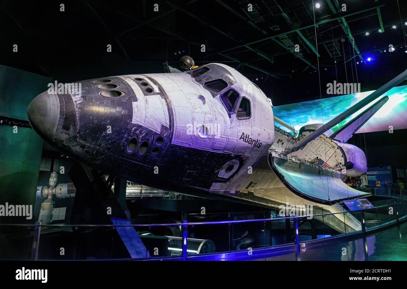 Cape Canaveral, Florida, USA - Aprile 2014 : Centro spaziale Kennedy della NASA, Atlantis dello Space Shuttle in mostra Foto Stock
