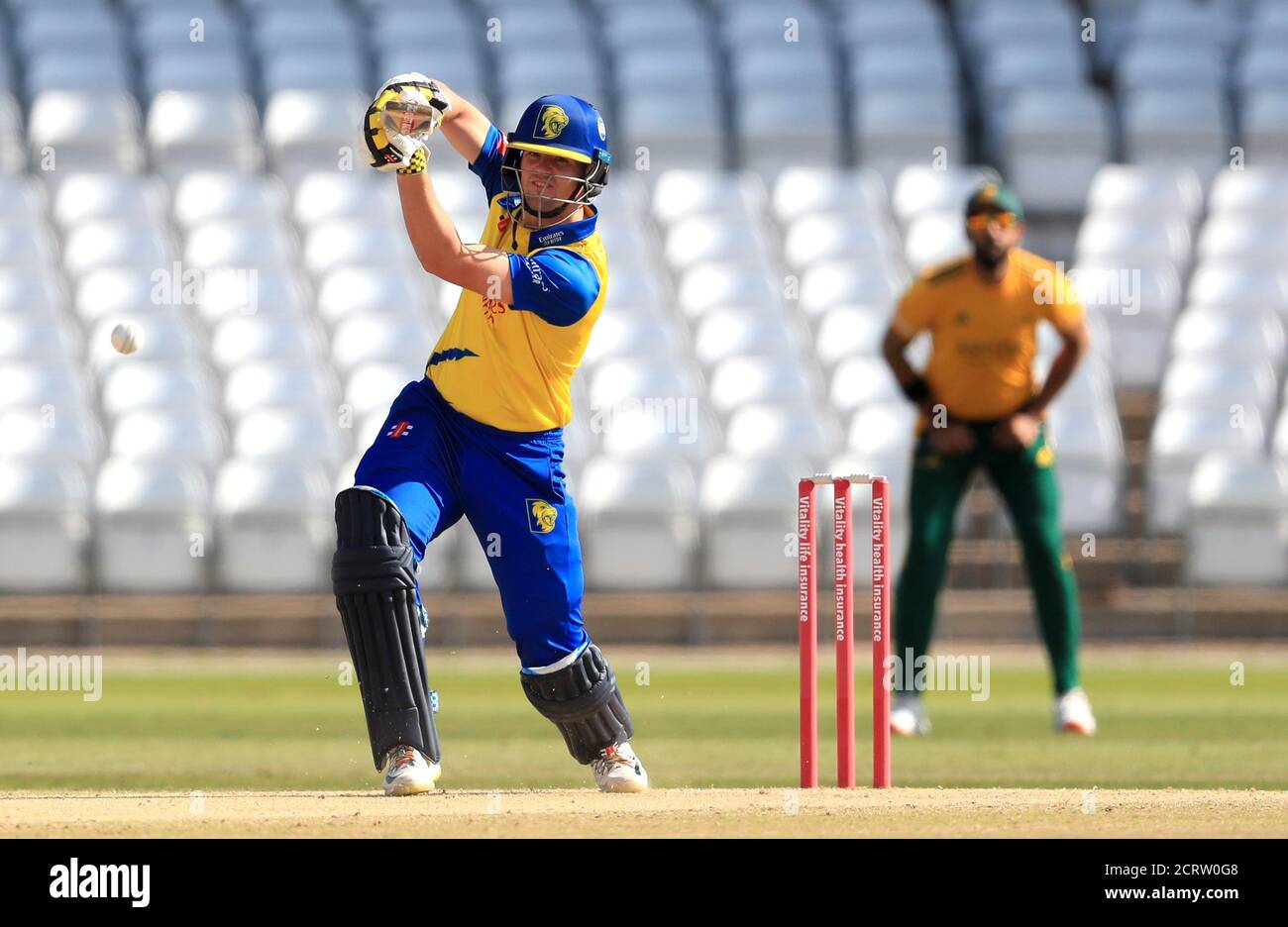 Alex Lees di Durham pipistra durante la partita Vitality Blast T20 a Trent Bridge, Nottingham. Foto Stock