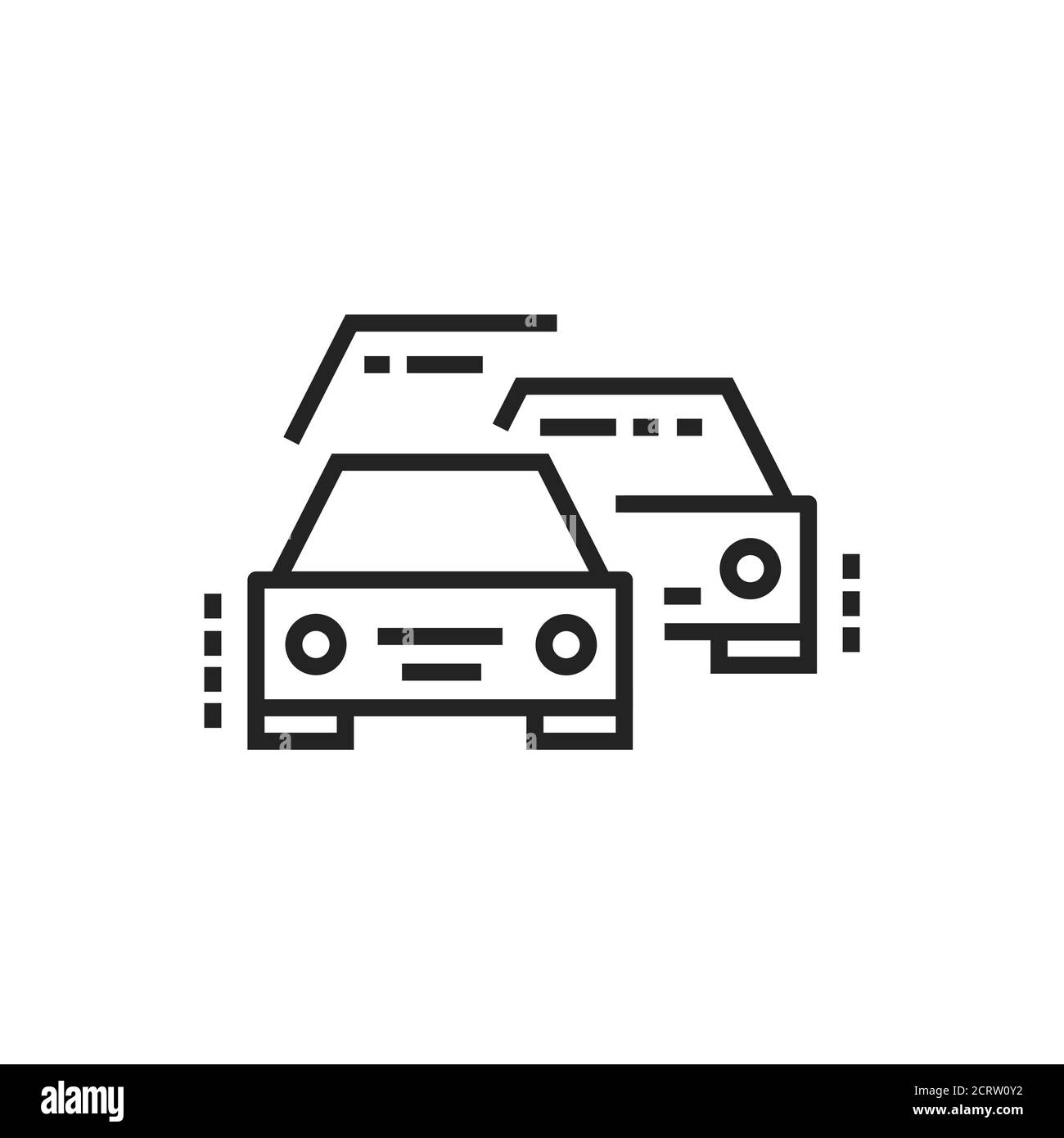 Icona nera della linea Motorcade. Autisti ufficiali della polizia di stato. Protezione della persona del governo. Pittogramma per pagina web, app mobile, promo. Modificabile Illustrazione Vettoriale