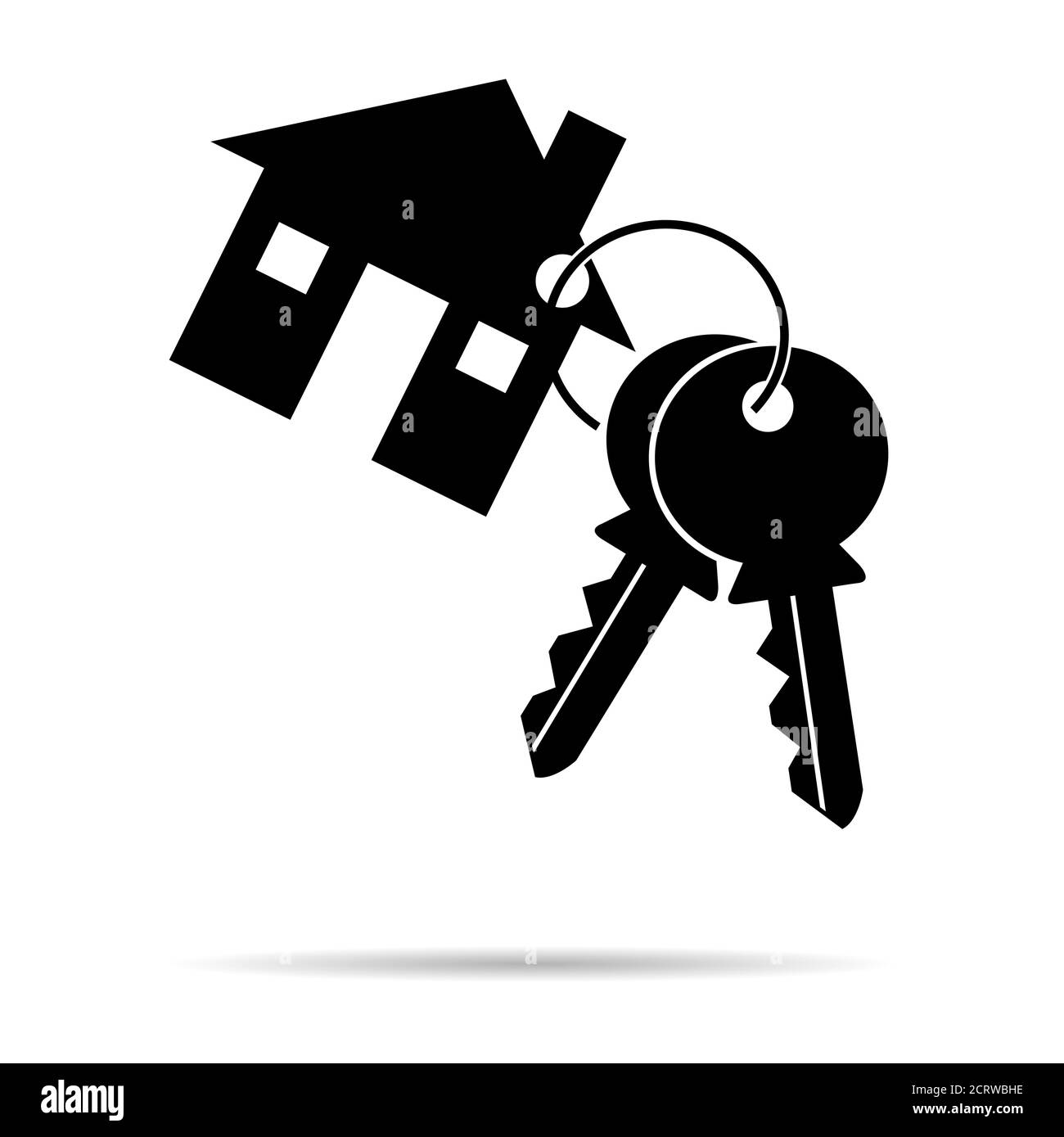 Icona chiave web con ombra, simbolo di blocco isolato su sfondo bianco, protezione casa per il web, sito web . Illustrazione Vettoriale