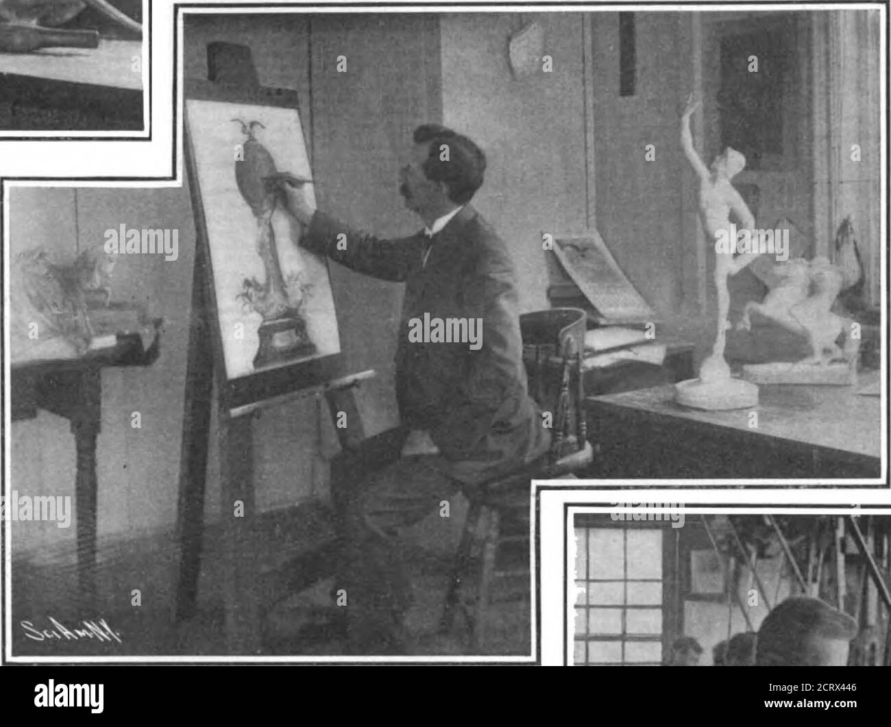 . Volume scientifico americano 97 numero 16 (ottobre 1907) . ll senza dubbio continuare a mantenere il suo posto. Le caratteristiche ornamentali del trofeo sono state eseguite direttamente su di esso a mano, o riprodotte da modelliappositamente realizzati per esso. Questi modelli sono stati costruiti in cera sul corpo o forma preparata dal Silver-smith. Questo processo di modellizzazione è identico con il lavoro dello scultore che riproduce il marmo o bronzo della sua modelsina, e richiede un'eguale conoscenza artistica e abilità, oltre ad una conoscenza spe-ciale delle tecnicalità della lavorazione dell'argento. Il modellatore dà molto pensiero e ca Foto Stock