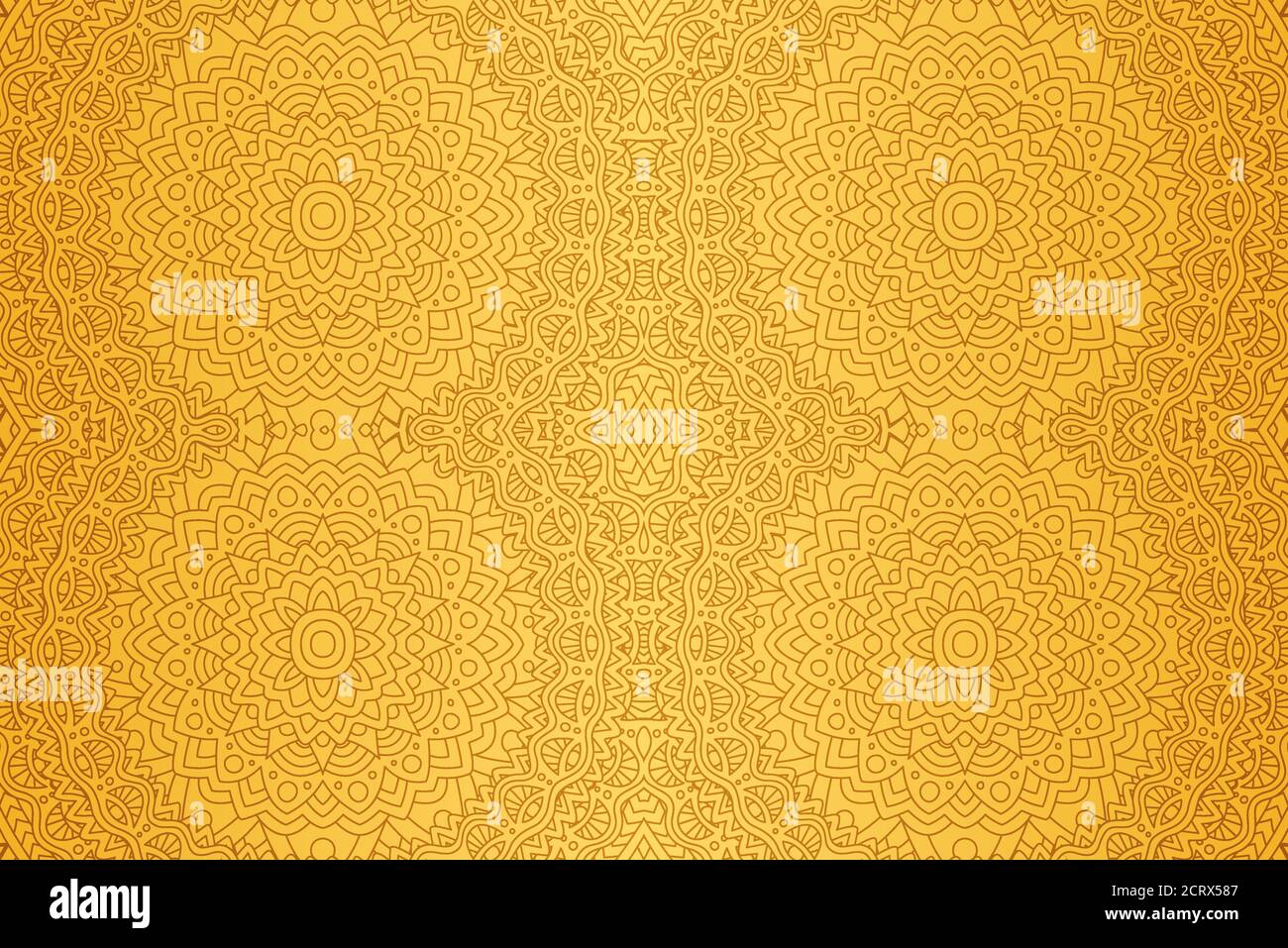 Splendido e dettagliato motivo tribale dorato senza giunture Illustrazione Vettoriale
