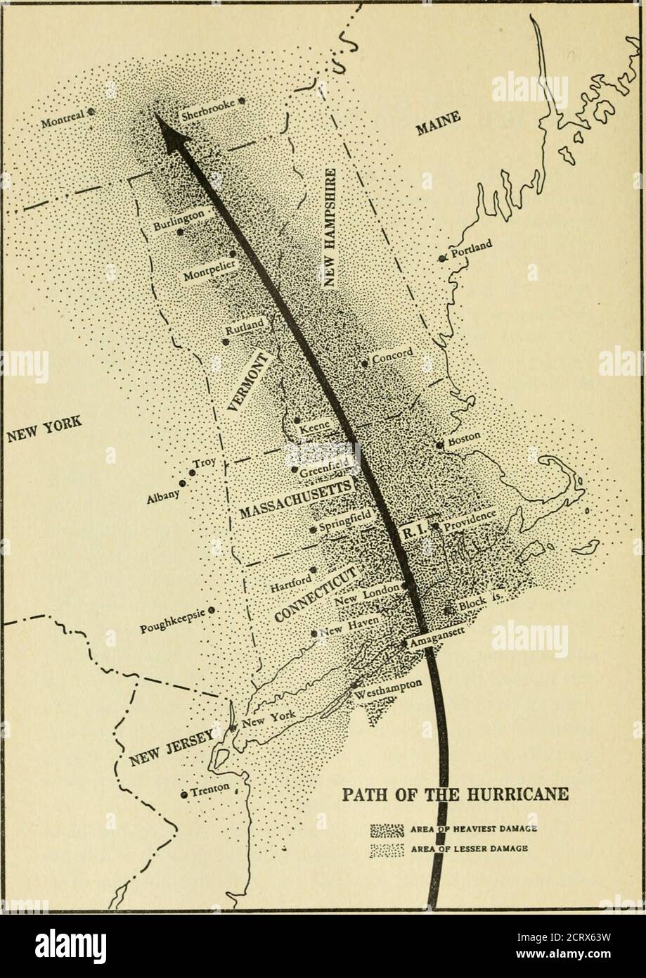 . Bell telefono rivista. Del Vermont. URAGANO. ALLUVIONE. ONDA CORRENTE. FIRE.These sono i quattro cavalieri di distruzione che Na-ture si è sciolto il mese scorso per cavalcare in rapida furia attraverso la parte orientale del Tenorth di questo paese. Dietro di loro hanno colto alcune delle sezioni più densamente popolate e altamente indus-trializzate della nazione, e alcune delle più belle.mentre non in nessun momento e luogo ha fatto tutti i quattro fiancheggiare fianchto di marzo, il loro percorso - se singolarmente, accoppiato, o tre abreast - è stato segnato dalla perdita di vite umane (il pedaggio si avvicina ora al 700); dalla distruzione di case e proprietà; dai danni a. Foto Stock