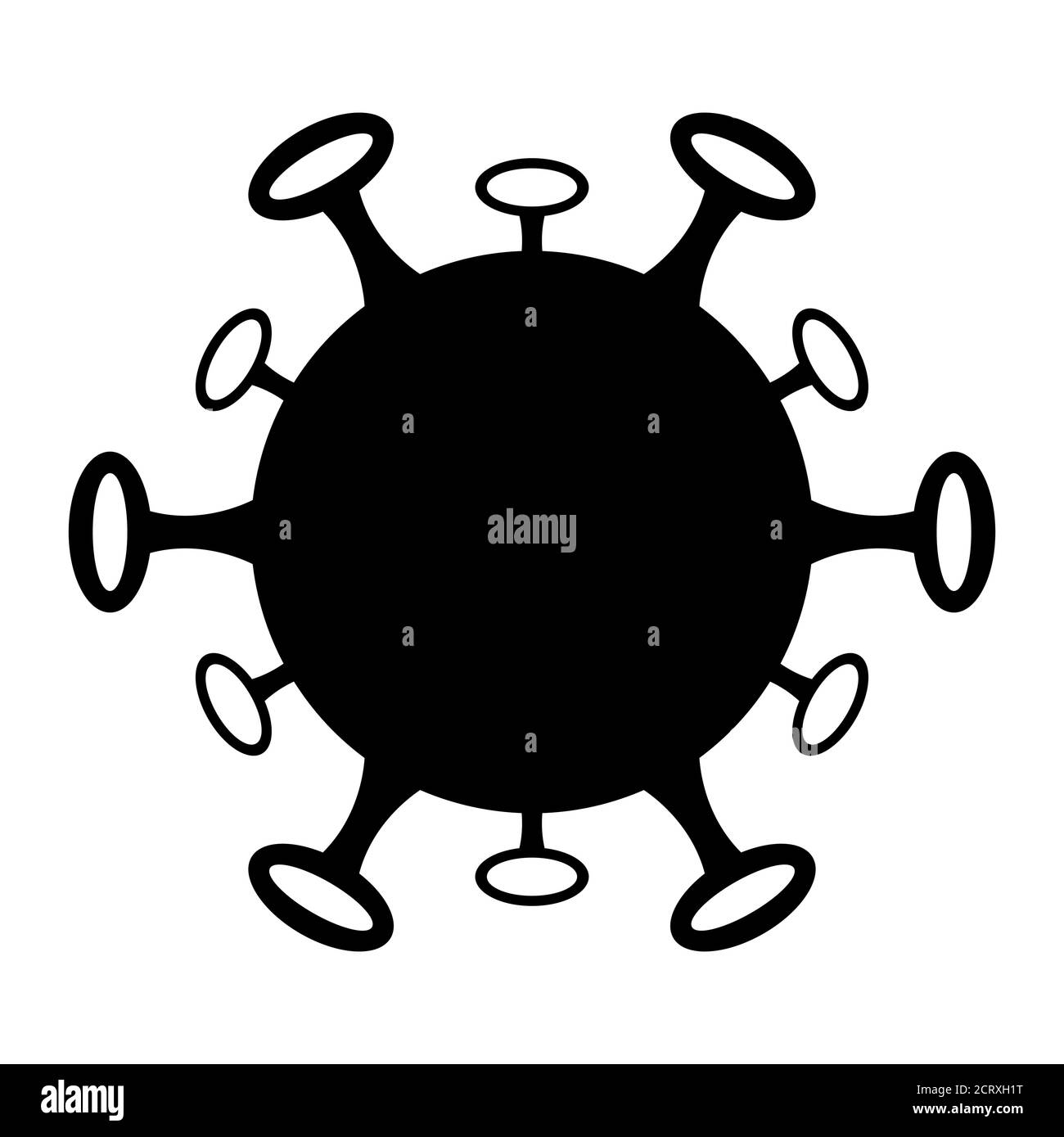 Icona del coronavirus, 2019-ncov segnale di pericolo. Stop vettore epidemico simbolo isolato su sfondo bianco . Illustrazione Vettoriale