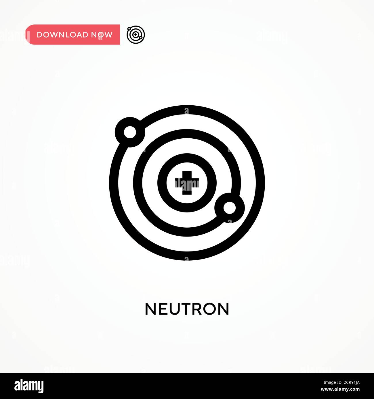 Icona vettore semplice neutrone. Illustrazione vettoriale semplice e moderna per siti Web o applicazioni mobili Illustrazione Vettoriale