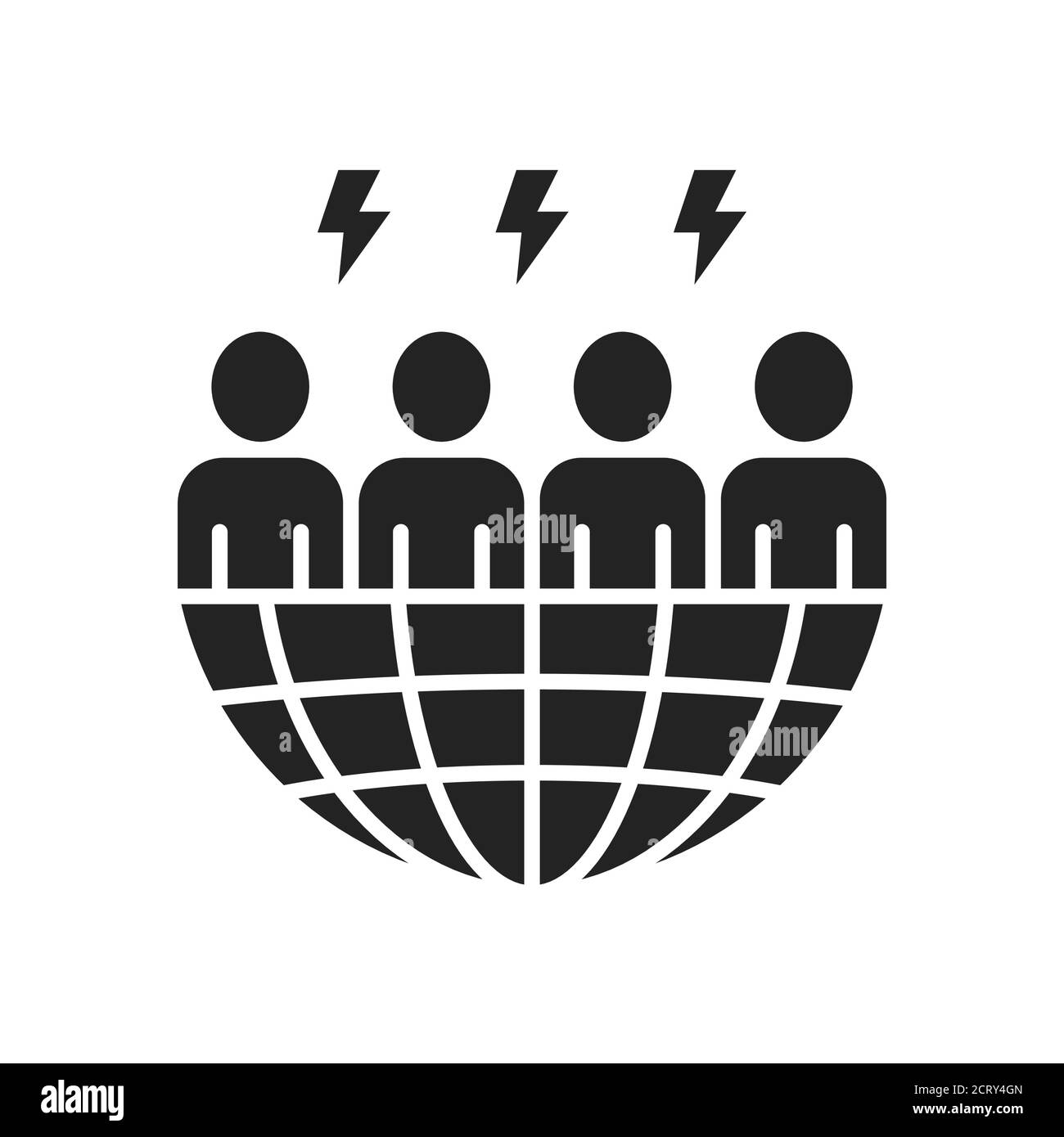 Icona del glifo nero del razzismo. Molestie e violenza. Diritti umani. Accedi alla pagina Web, all'app mobile, al pulsante, al logo. Illustrazione Vettoriale