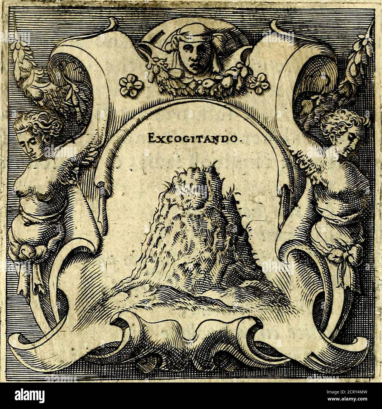 . Imprese illustri di diuersi, coi percorsi di Camillo Camilli, et con le figure intagliate in rame di Girolamo Porro Padouano .. . già* GIOVANNA LAMPVGNANA;. Foto Stock