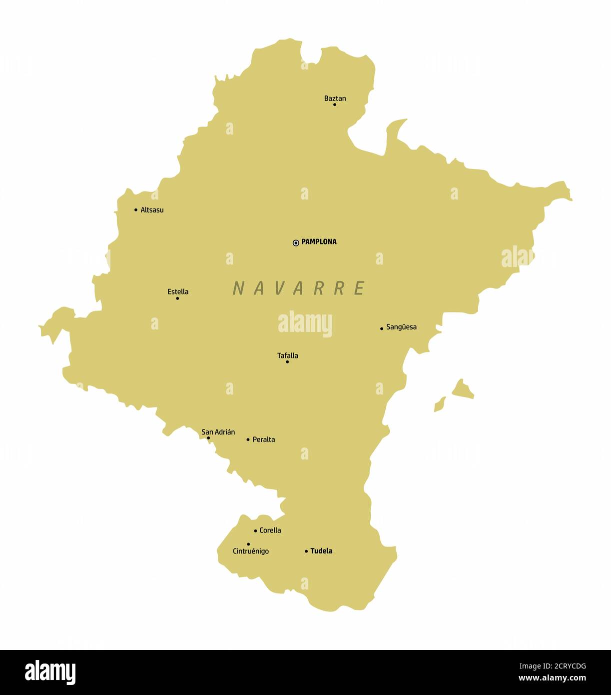 Mappa della provincia di Navarra Illustrazione Vettoriale