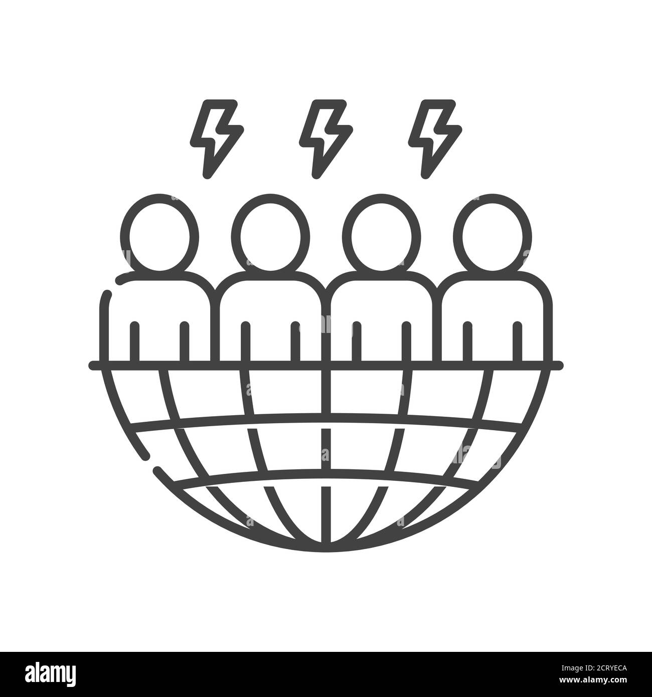 Icona della linea di colore del razzismo. Molestie e violenza. Diritti umani. Accedi alla pagina Web, all'app mobile, al pulsante, al logo. Tratto modificabile. Illustrazione Vettoriale